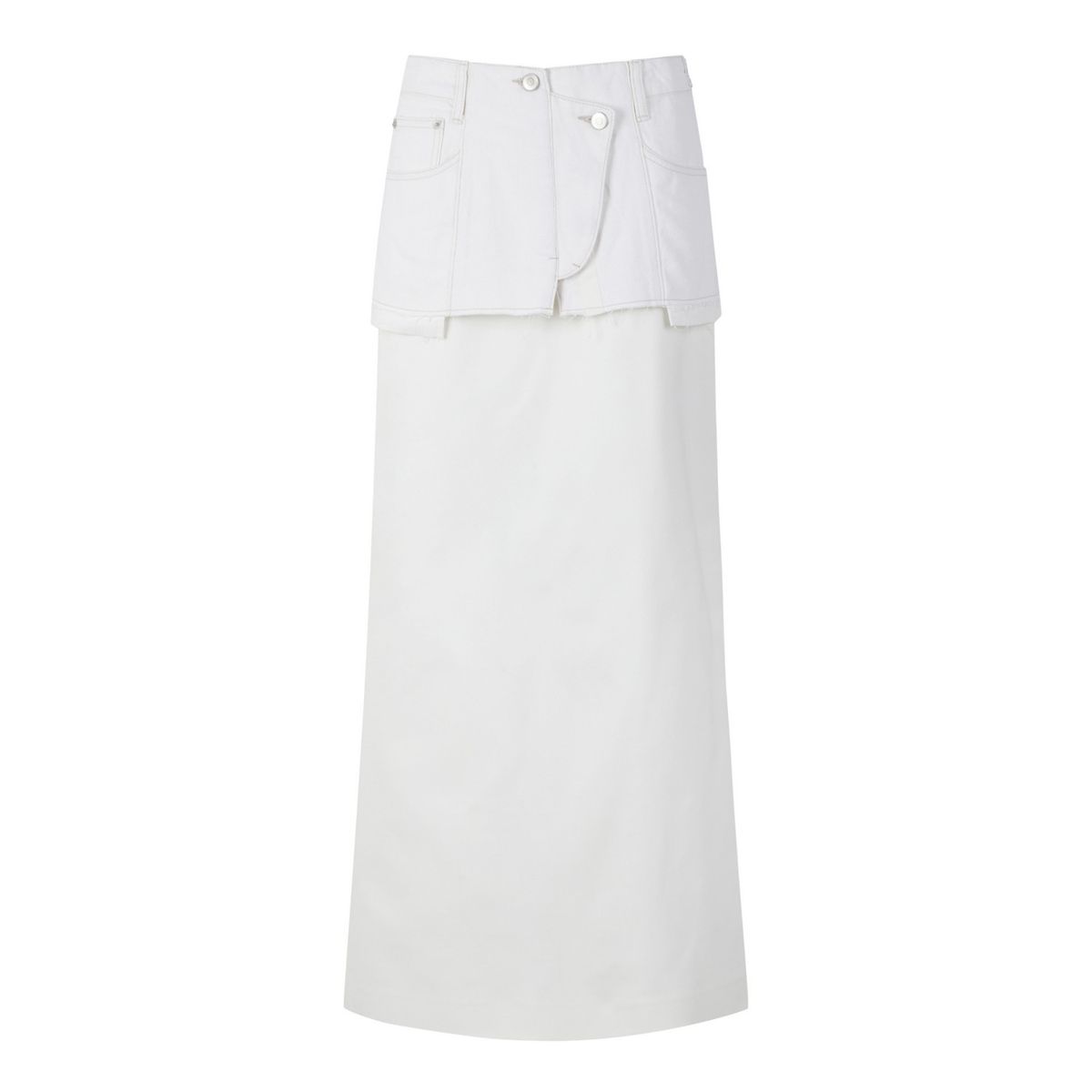 래코드(RECODE) Denim Layered Skirt_RQKAS24527IVX