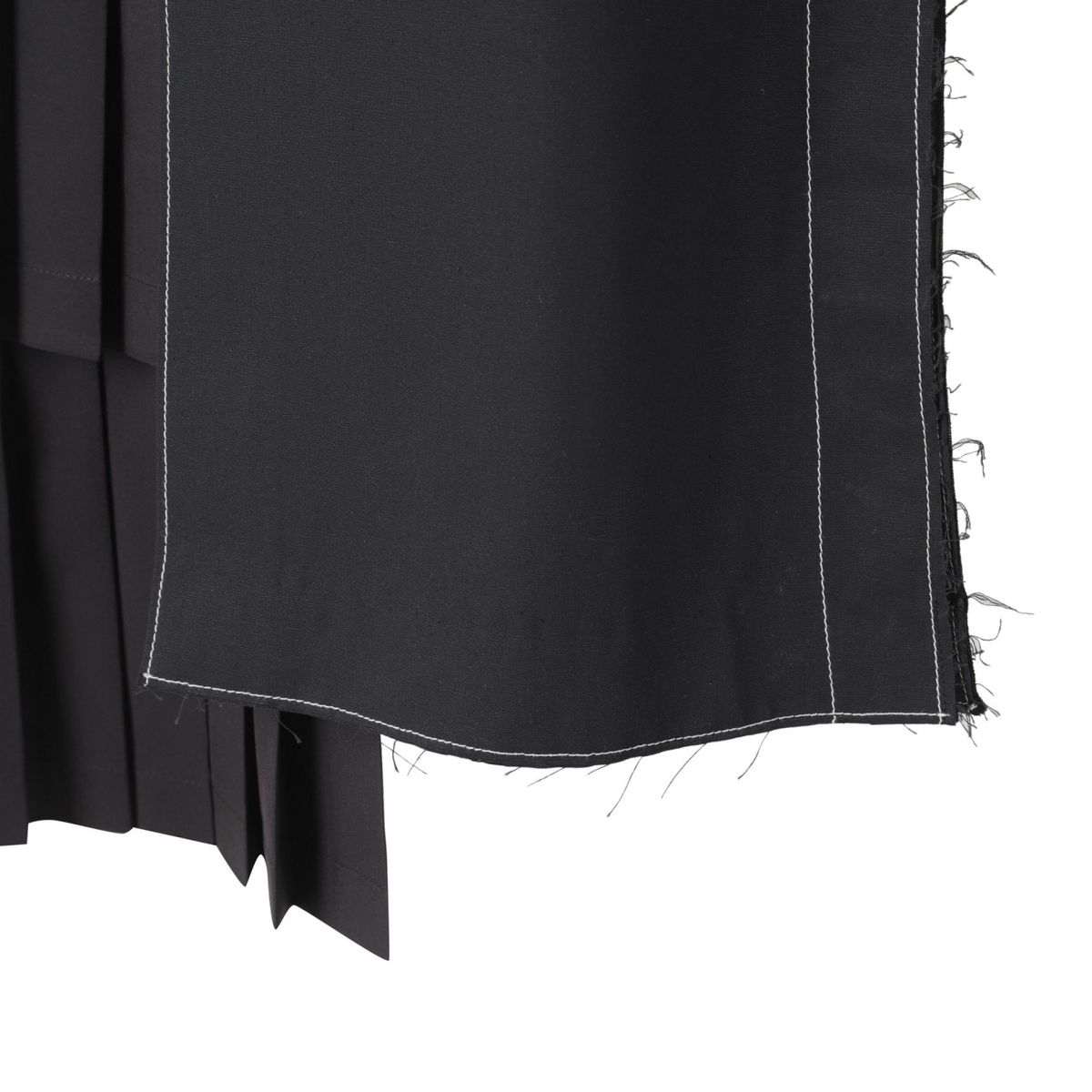래코드(RECODE) Unbalanced Pleated Skirt_RQKAM24532BKX