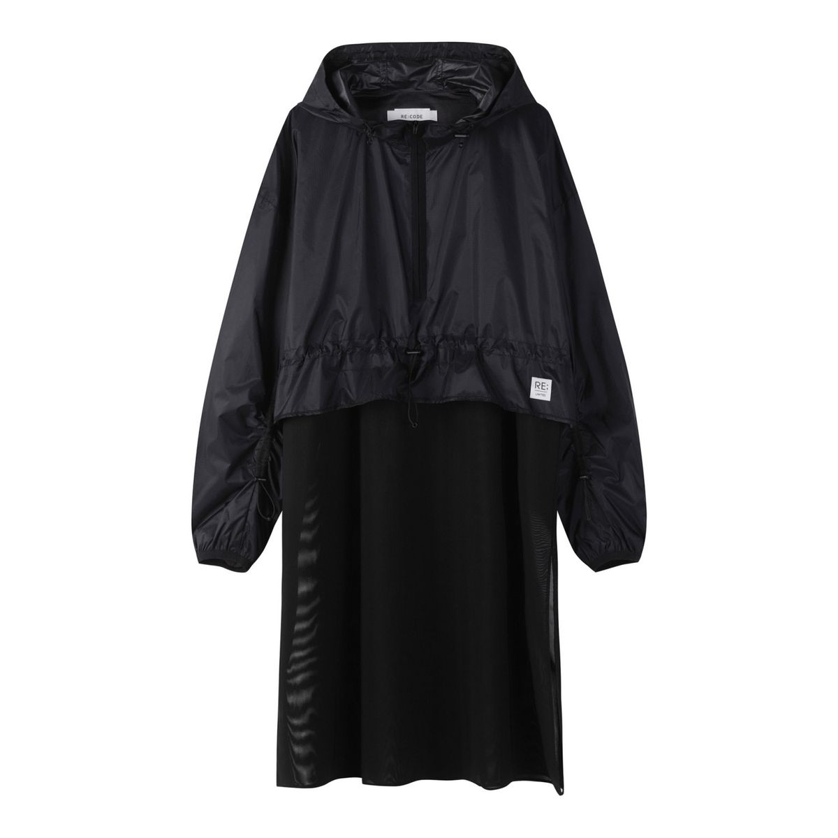 래코드(RECODE) Crop Anorak Mesh Jumper_RQUAS24504BKX