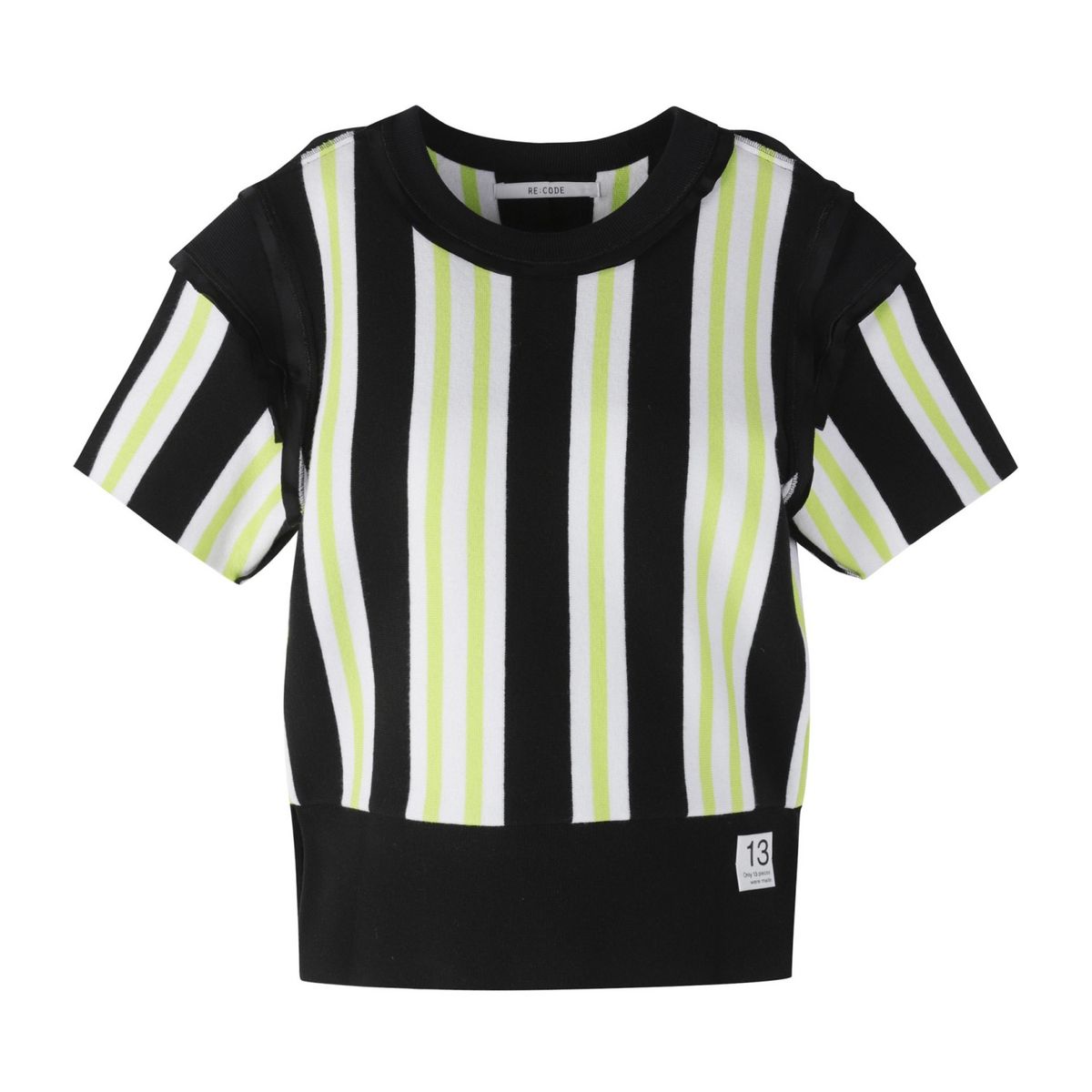 래코드(RECODE) Stripe Backword Knit Top_RQWAS24509BKX