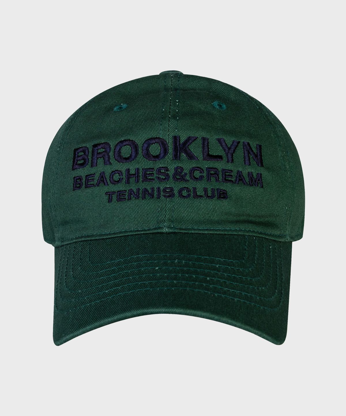 비치스앤크림(BEACHESANDCREAM) BROOKLYN TENNIS CLUB BALL CAP-DARK GREEN