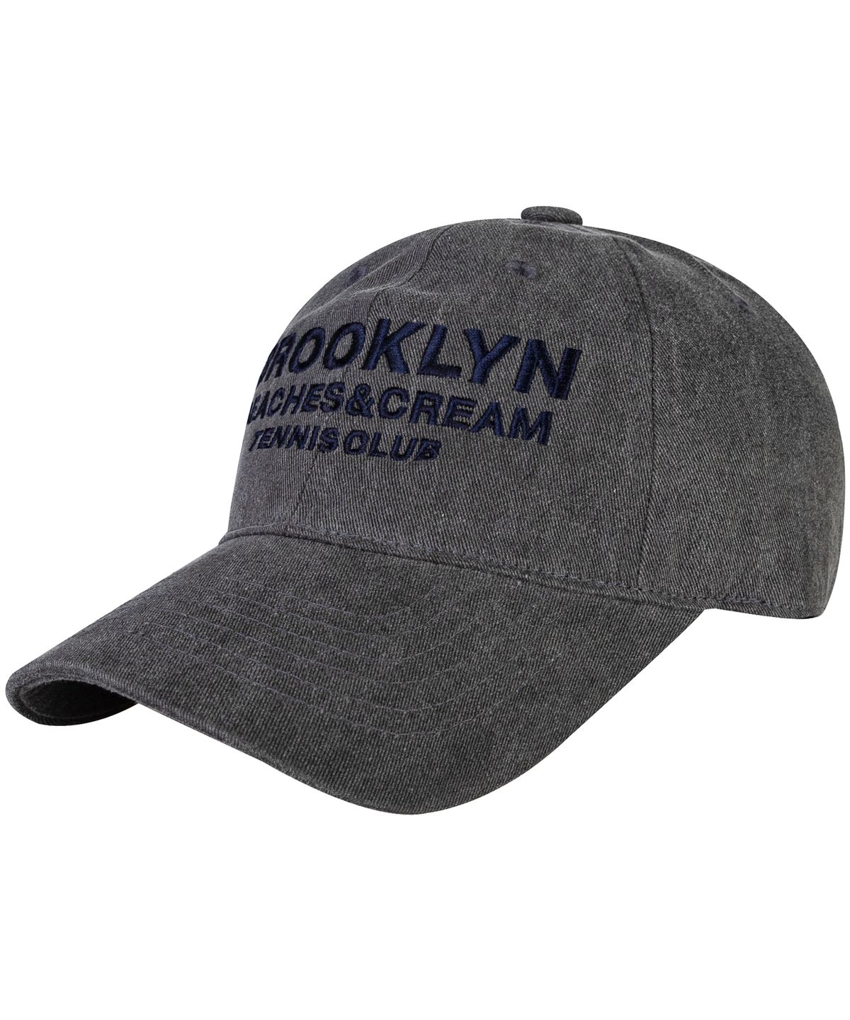비치스앤크림(BEACHESANDCREAM) BROOKLYN TENNIS CLUB PIGMENT BALL CAP-CHARCOAL