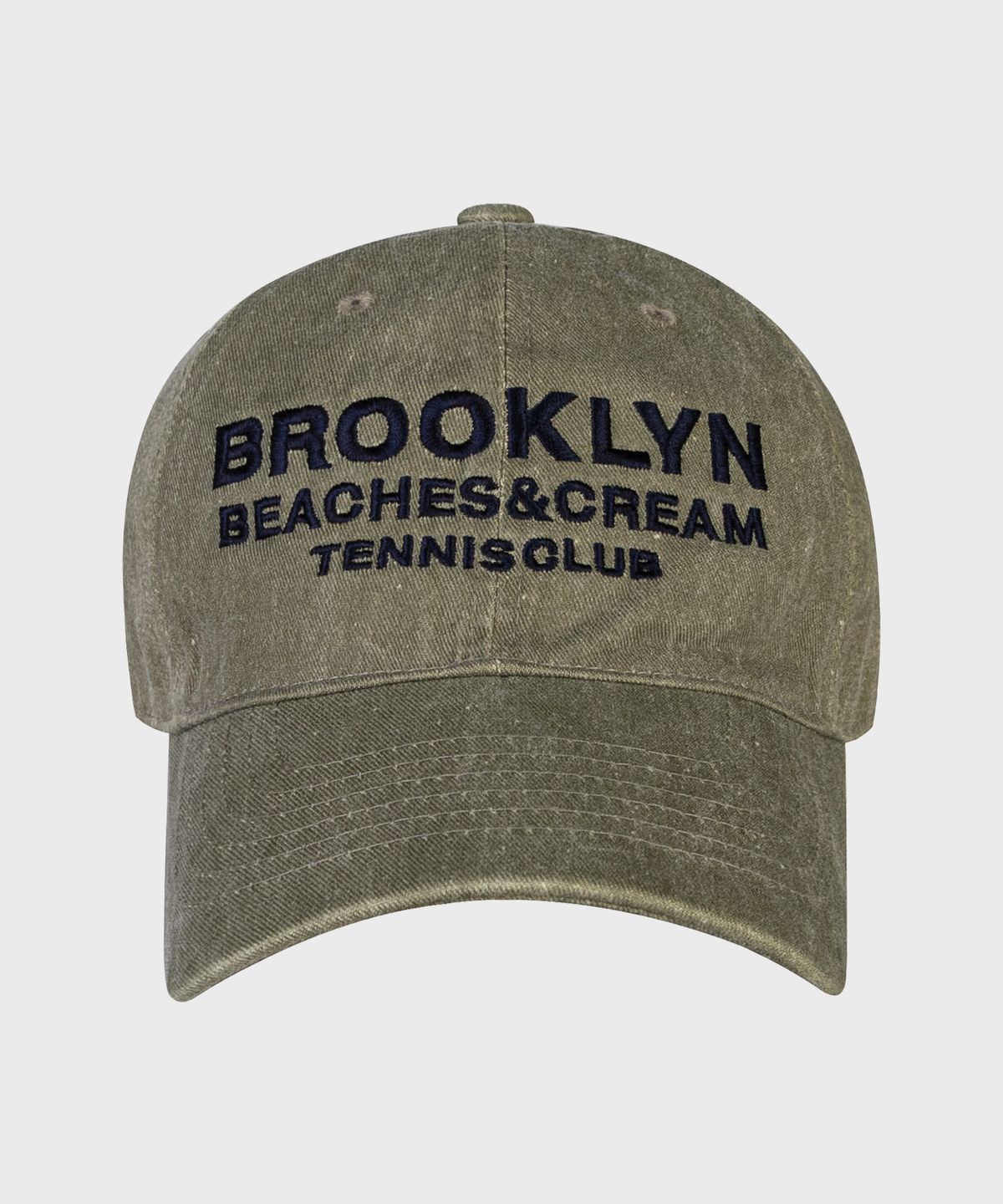 비치스앤크림(BEACHESANDCREAM) BROOKLYN TENNIS CLUB PIGMENT BALL CAP-KHAKI