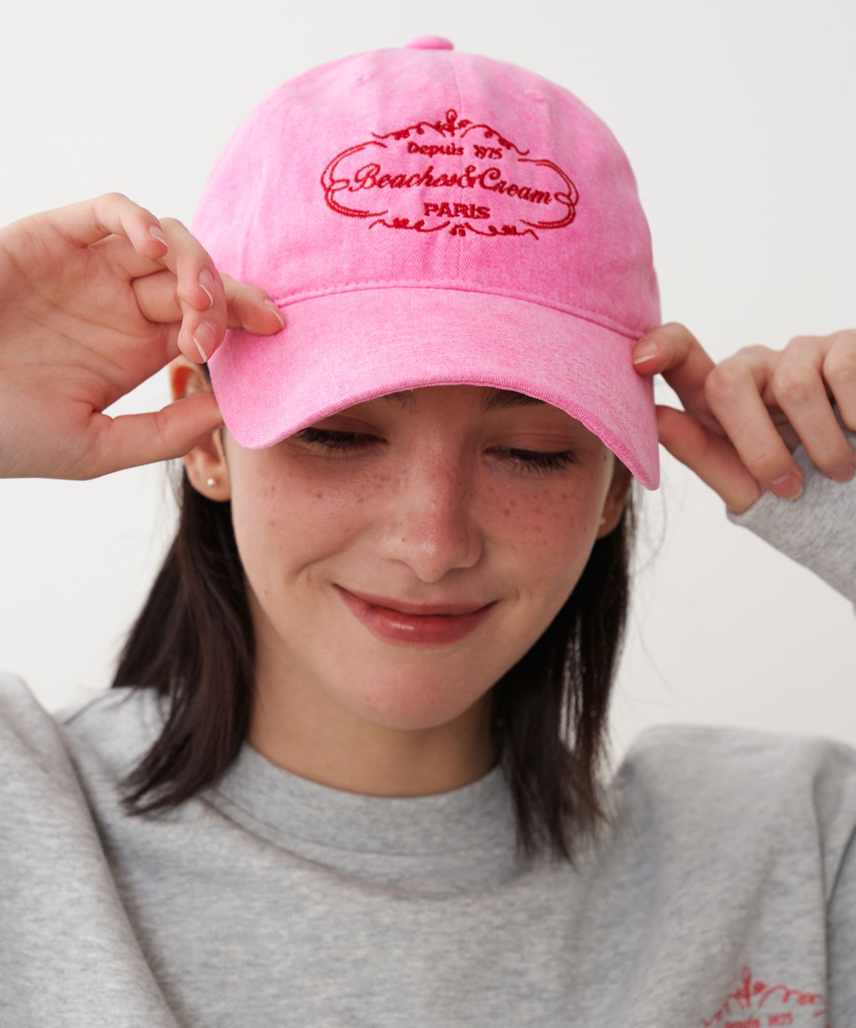 비치스앤크림(BEACHESANDCREAM) Depuis 1975 PIGMENT BALL CAP-PINK