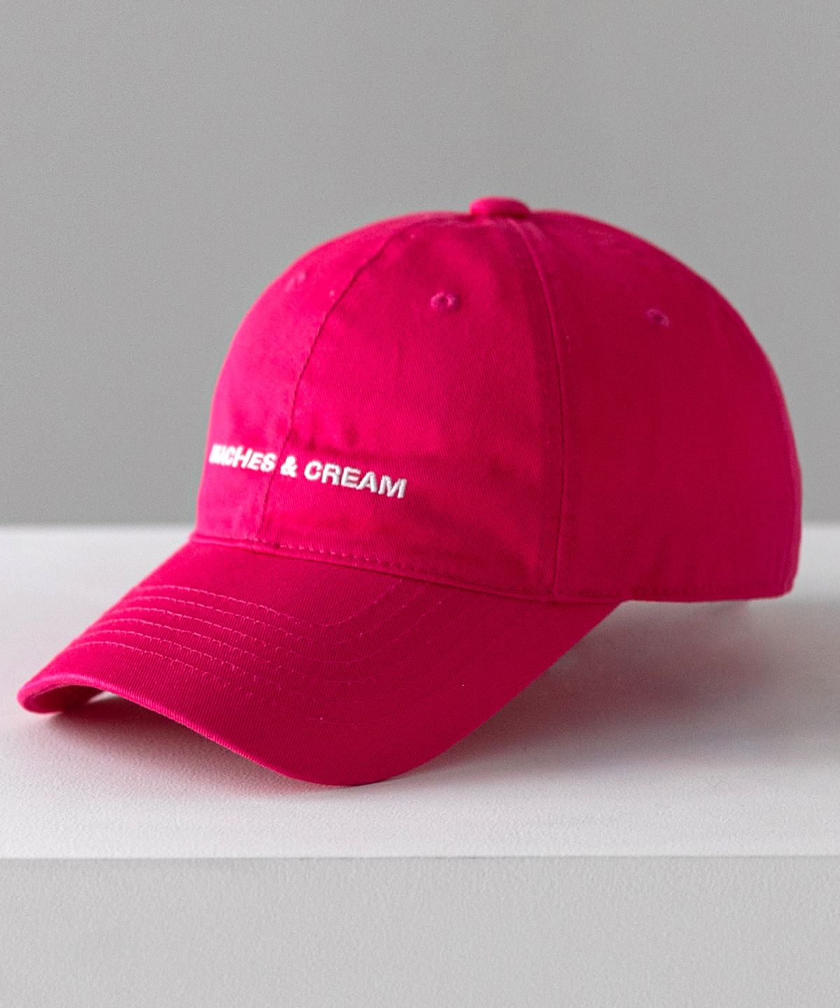 비치스앤크림(BEACHESANDCREAM) SMALL LOGO BALL CAP-HOT PINK