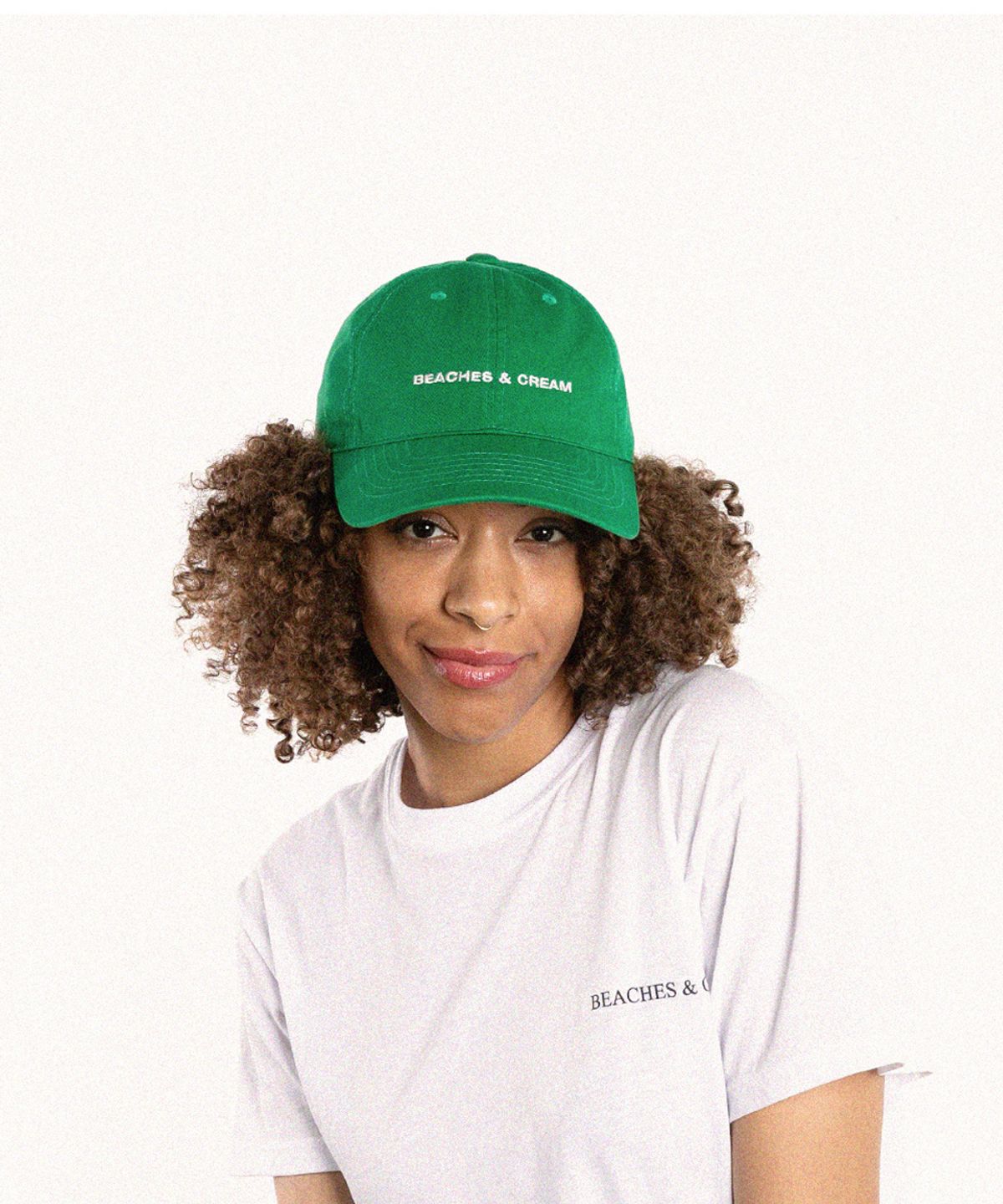 비치스앤크림(BEACHESANDCREAM) SMALL LOGO BALL CAP-GREEN