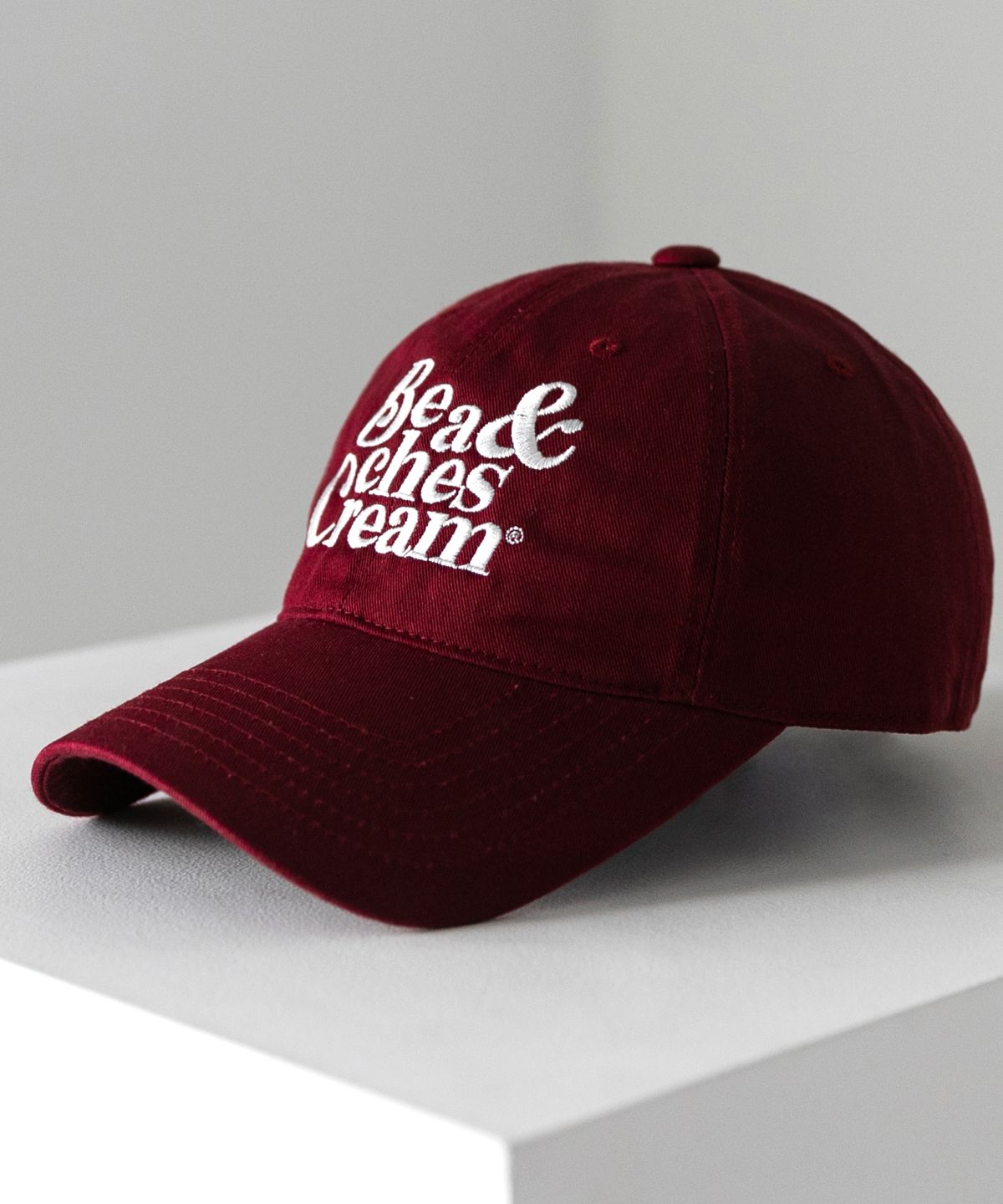 비치스앤크림(BEACHESANDCREAM) ORIGINAL LOGO BALL CAP-BURGUNDY