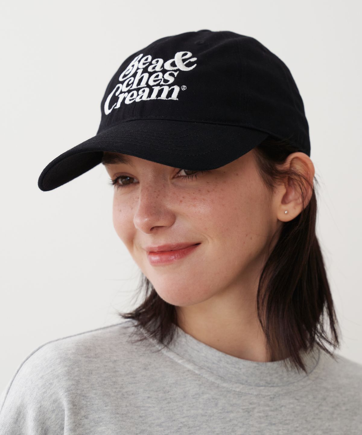 비치스앤크림(BEACHESANDCREAM) ORIGINAL LOGO BALL CAP-BLACK