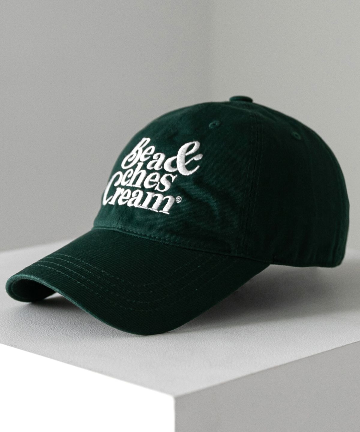 비치스앤크림(BEACHESANDCREAM) ORIGINAL LOGO BALL CAP-DARK GREEN
