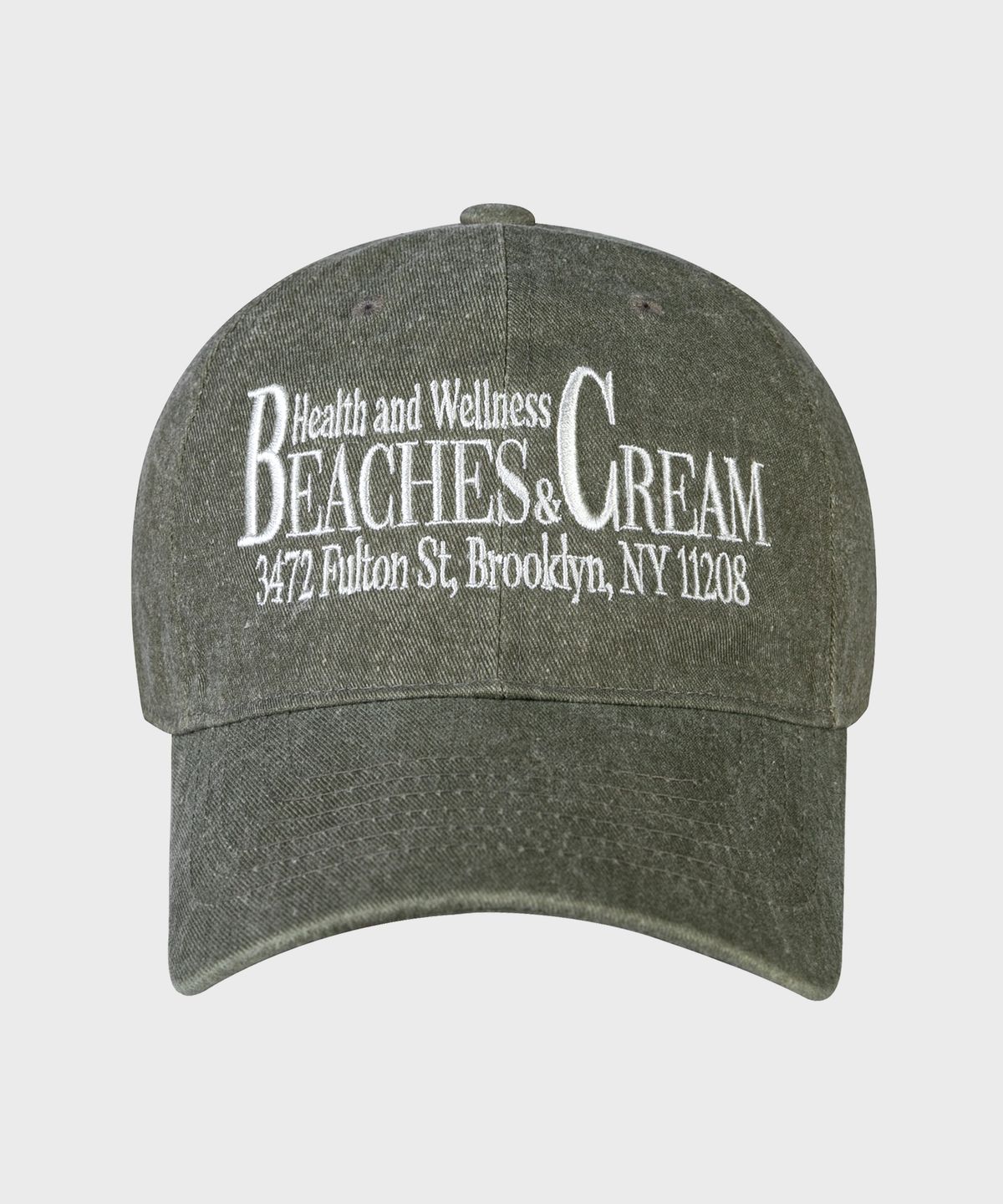 비치스앤크림(BEACHESANDCREAM) HEALTH AND WELLNESS PIGMENT BALL CAP-KHAKI