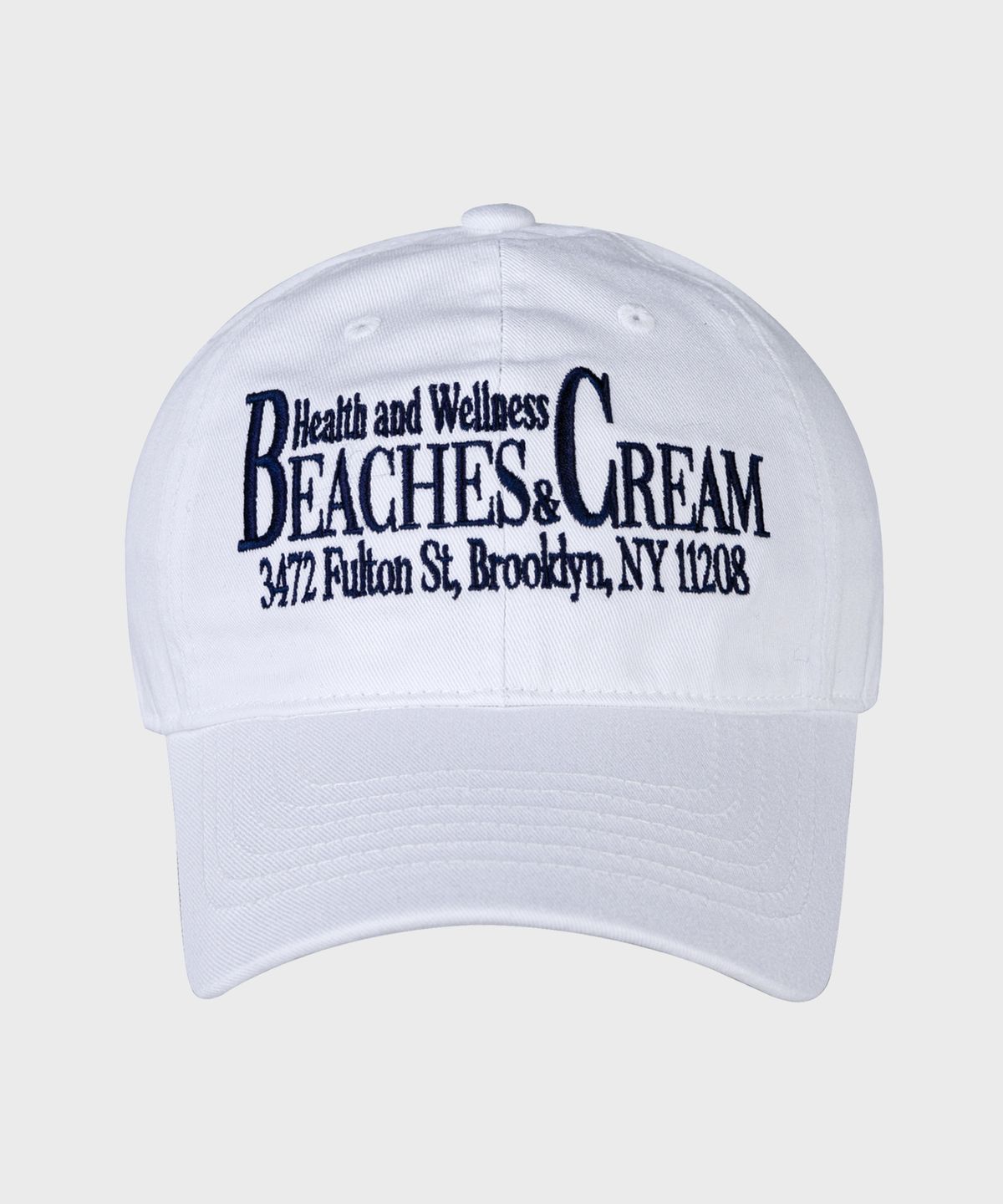 비치스앤크림(BEACHESANDCREAM) HEALTH AND WELLNESS BALL CAP-WHITE