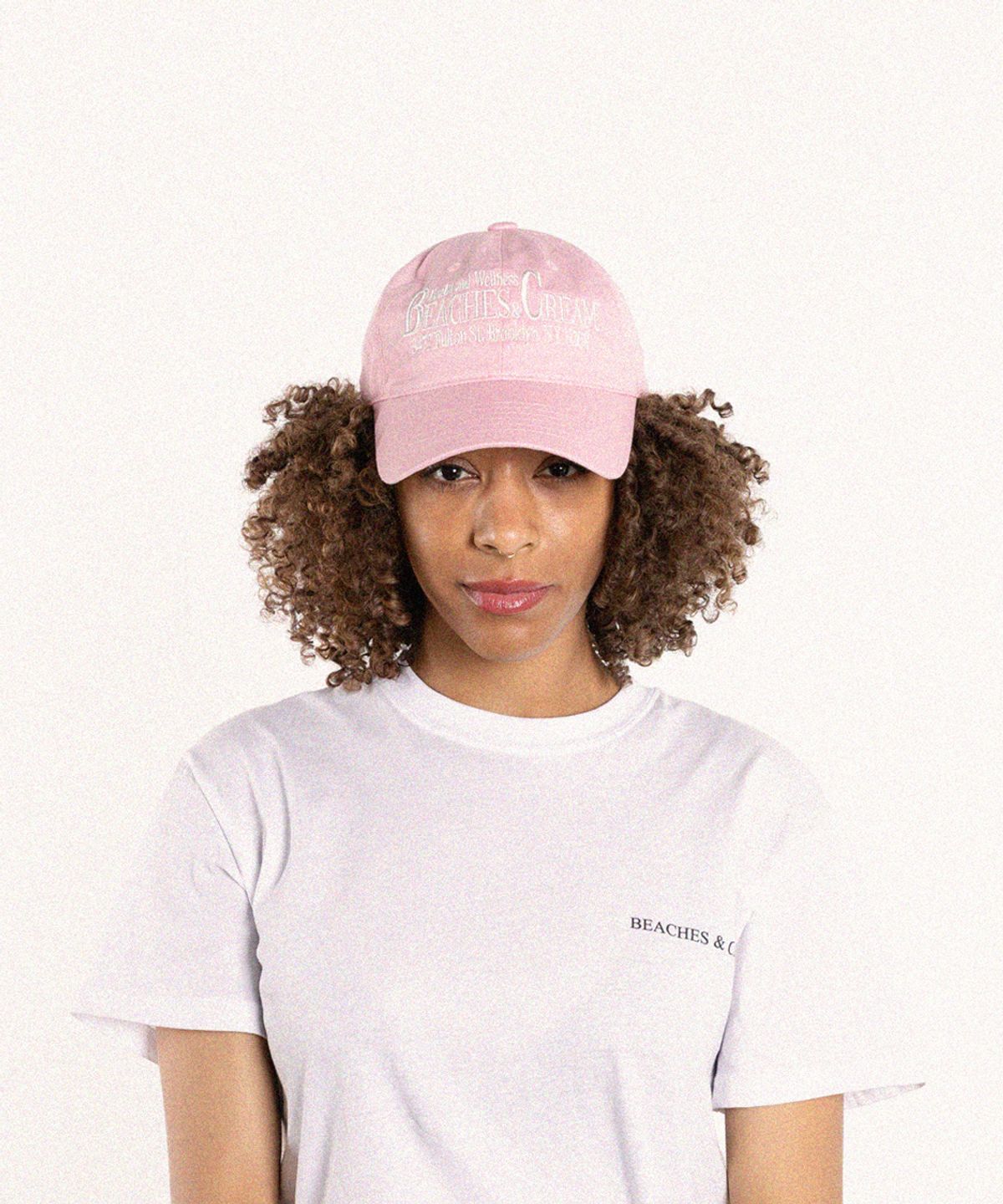 비치스앤크림(BEACHESANDCREAM) HEALTH AND WELLNESS BALL CAP-LIGHT PINK