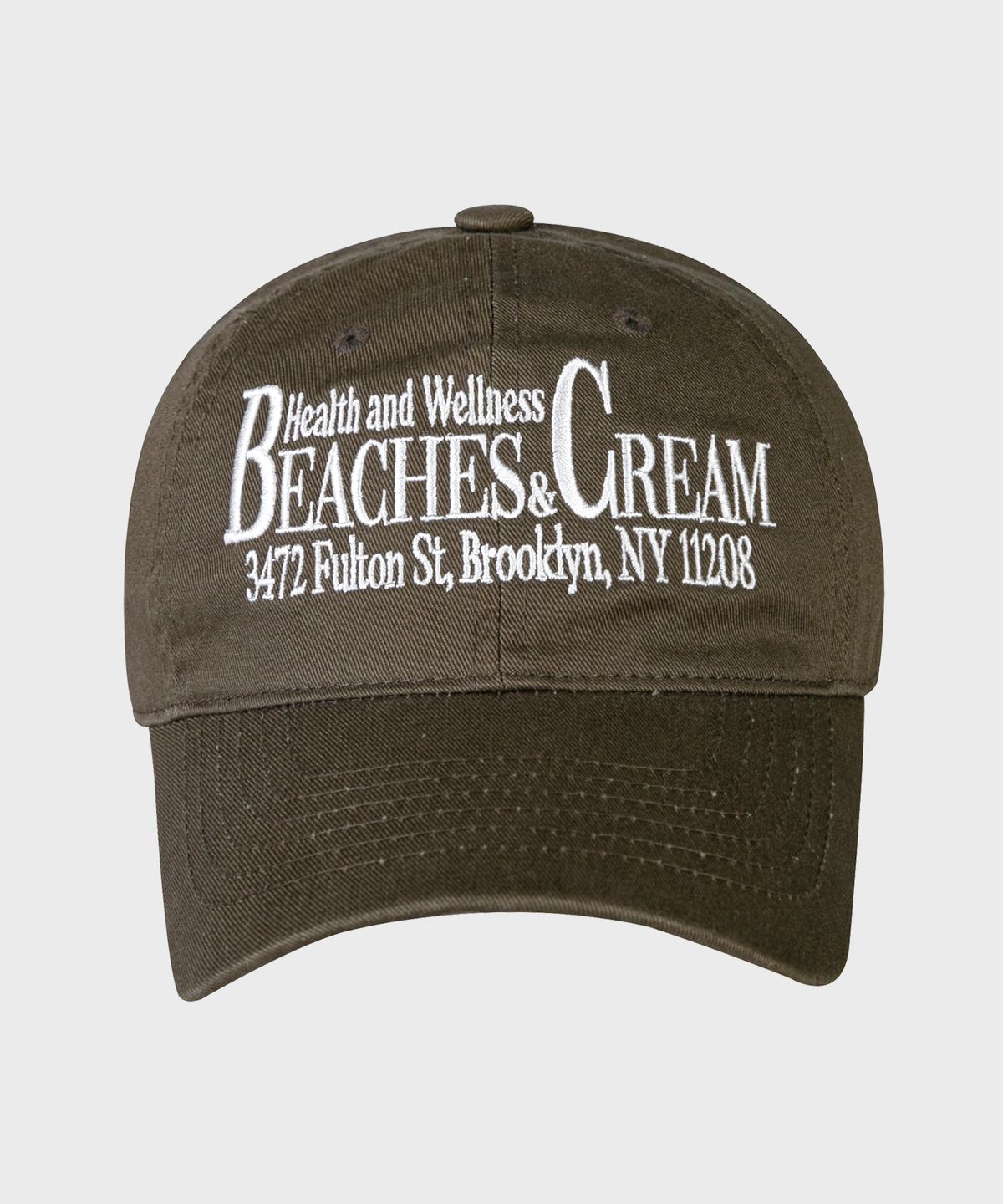 비치스앤크림(BEACHESANDCREAM) HEALTH AND WELLNESS BALL CAP-KHAKI
