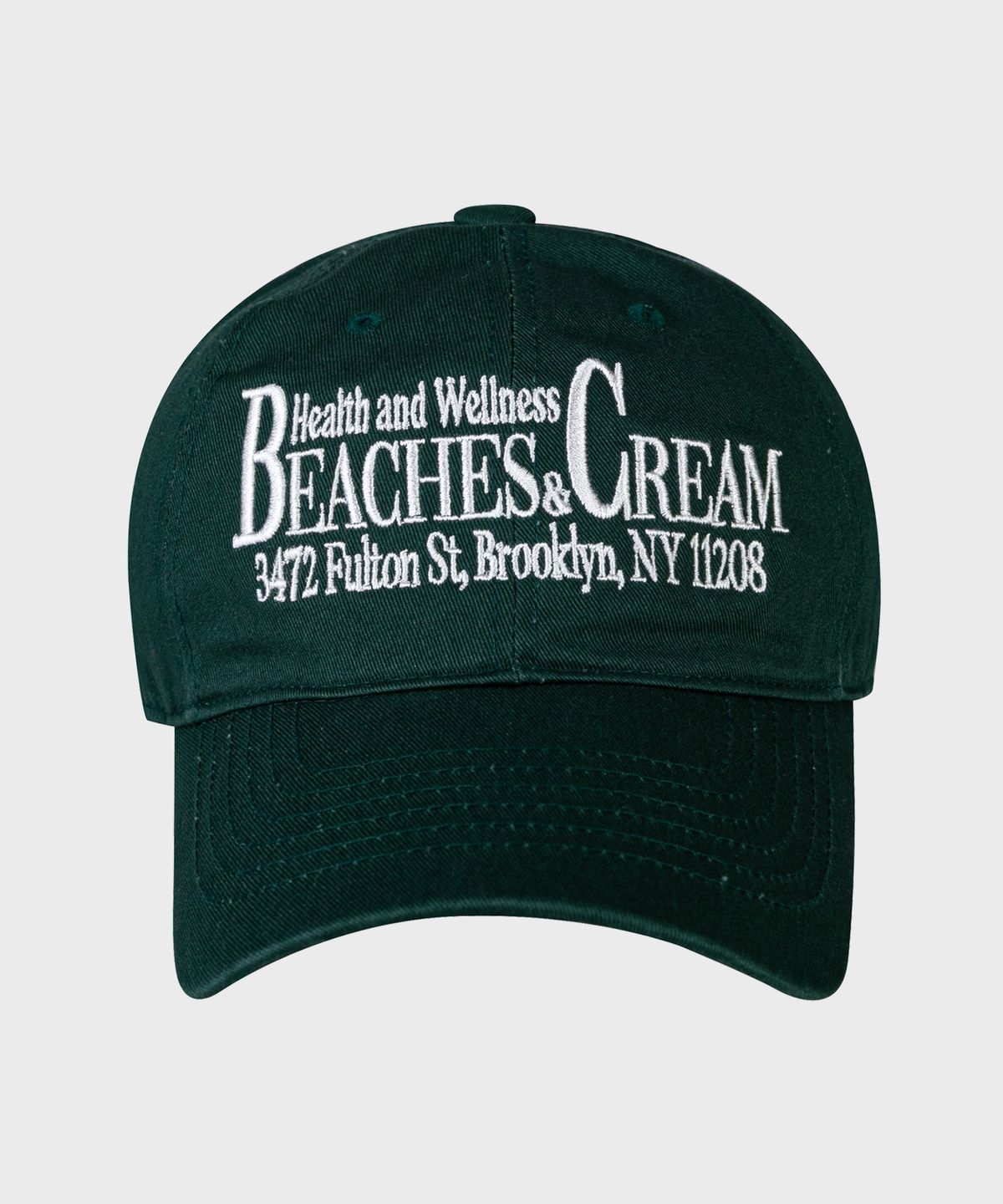 비치스앤크림(BEACHESANDCREAM) HEALTH AND WELLNESS BALL CAP-DARK GREEN