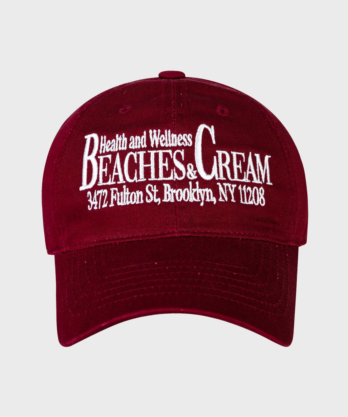 비치스앤크림(BEACHESANDCREAM) HEALTH AND WELLNESS BALL CAP-BURGUNDY