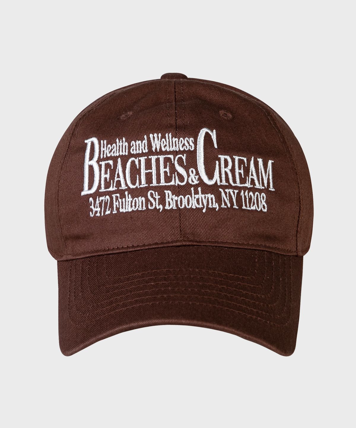 비치스앤크림(BEACHESANDCREAM) HEALTH AND WELLNESS BALL CAP-BROWN