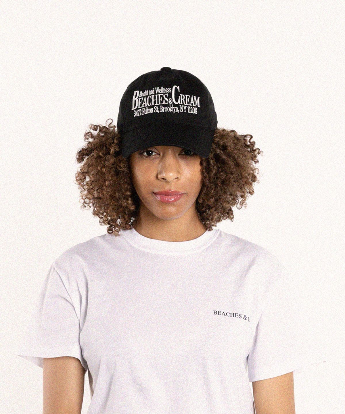 비치스앤크림(BEACHESANDCREAM) HEALTH AND WELLNESS BALL CAP-BLACK