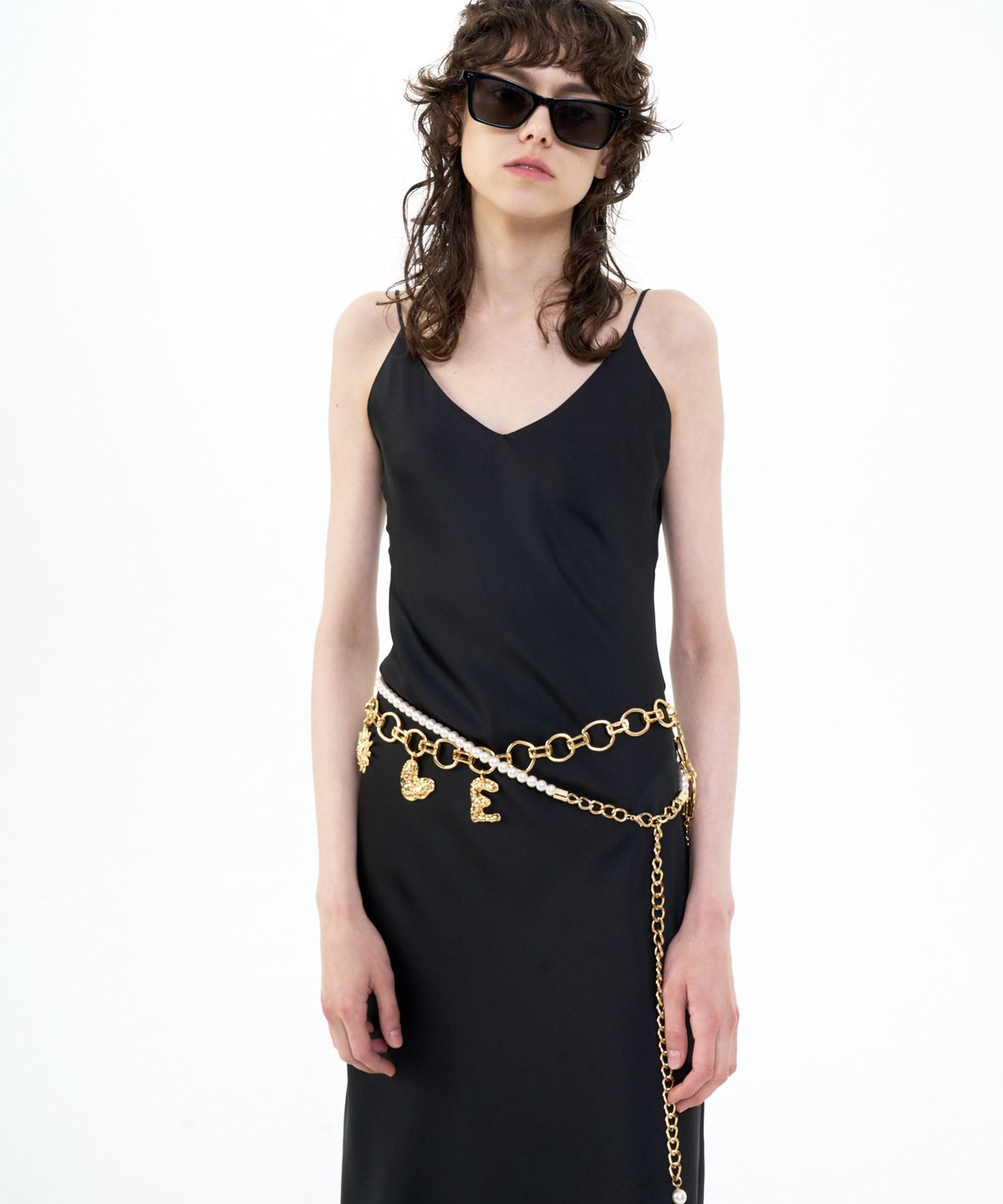 비콰이엇(B QUIET) MAXI SATIN SLIP DRESS_BLACK
