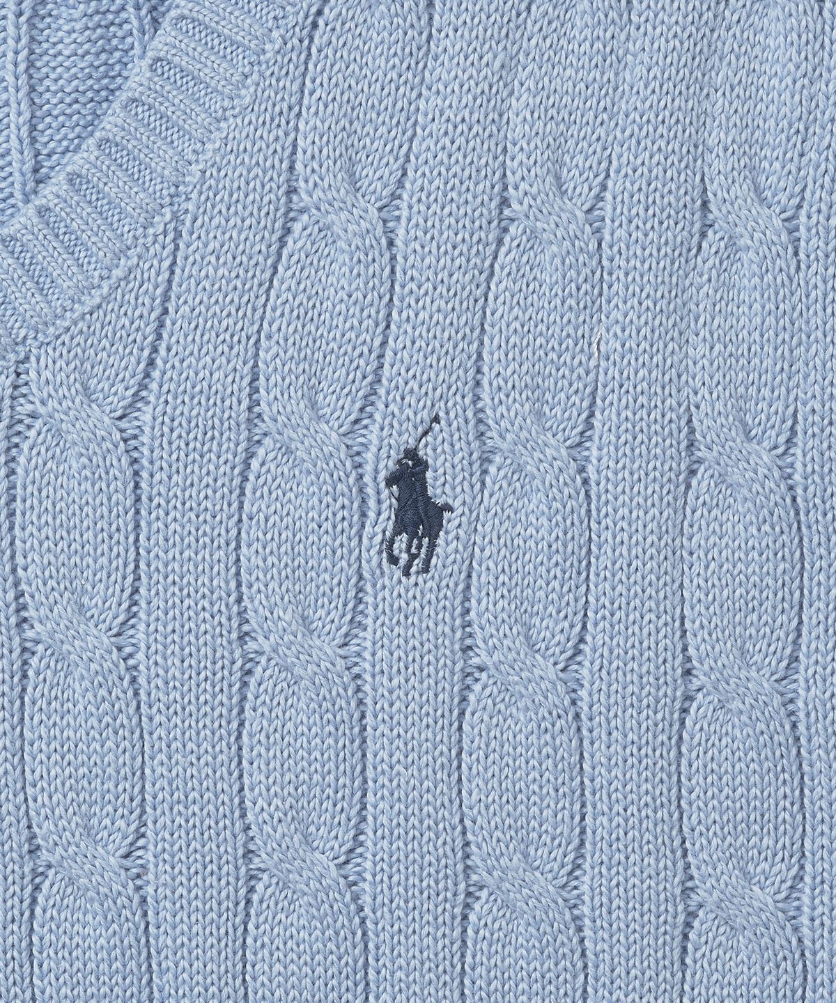 폴로 랄프 로렌(POLO RALPH LAUREN) 케이블 니트 코튼 스웨터 베스트 - 블루