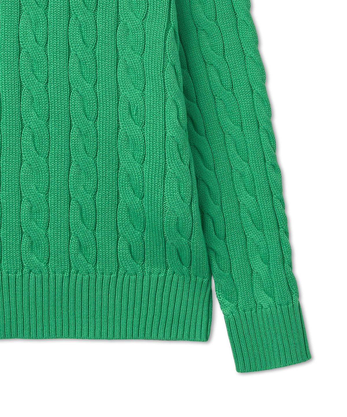 폴로 랄프 로렌(POLO RALPH LAUREN) 케이블 니트 코튼 스웨터 - 그린