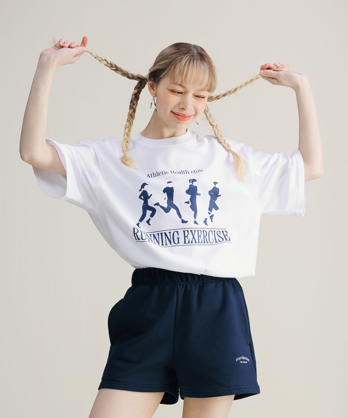 이십오퍼센테이지(25PERCENTAGE) 25P 런닝 로고 반팔티셔츠 25B41308WH