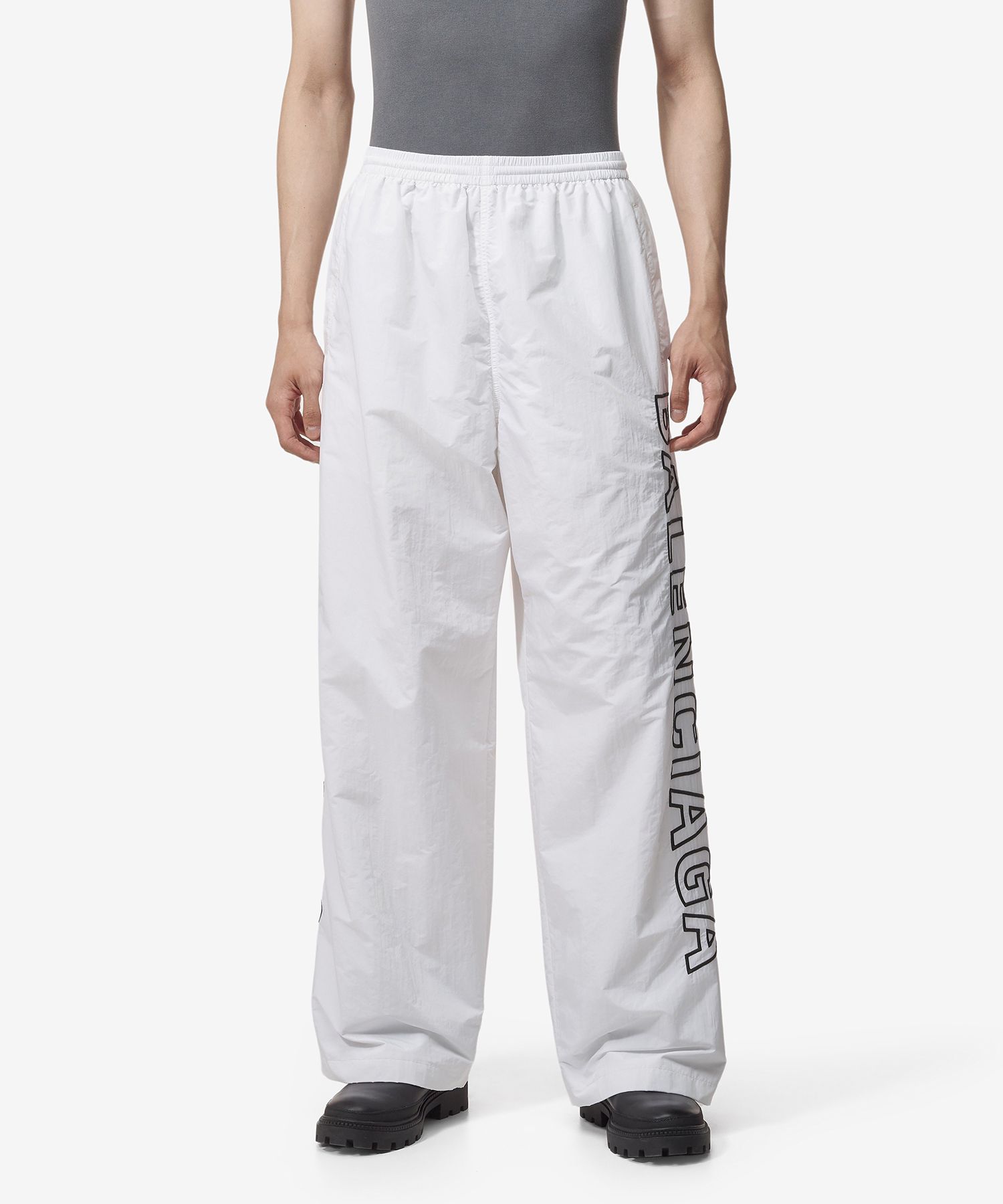 【関税＆送料込み】Balenciaga Fluid Trousers Balenciagaのブラック Fluid ポプリン ラージ エラスティック