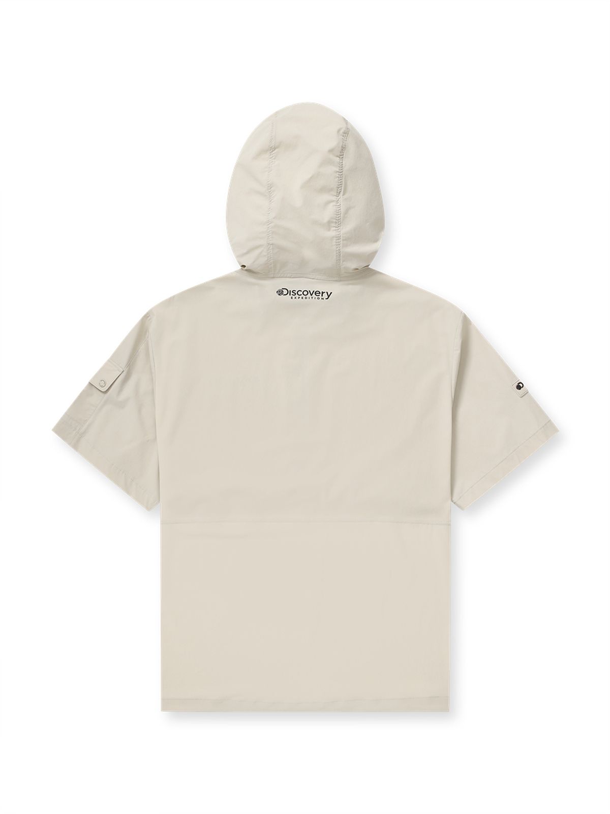 디스커버리 익스페디션(DISCOVERY EXPEDITION) 우븐 폴튼 반팔 후디드 아노락 (D.Skin Beige)