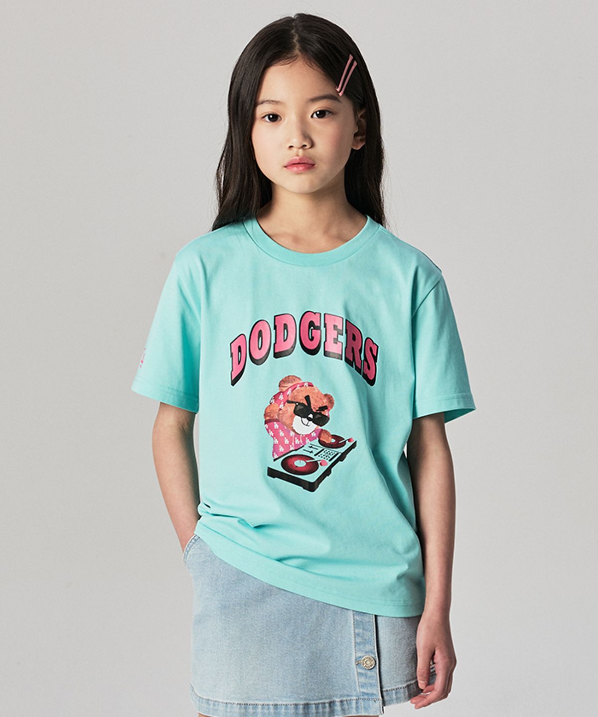 엠엘비 키즈(MLB KIDS) 메가베어 그래픽 반팔 티셔츠 LA (Mint)