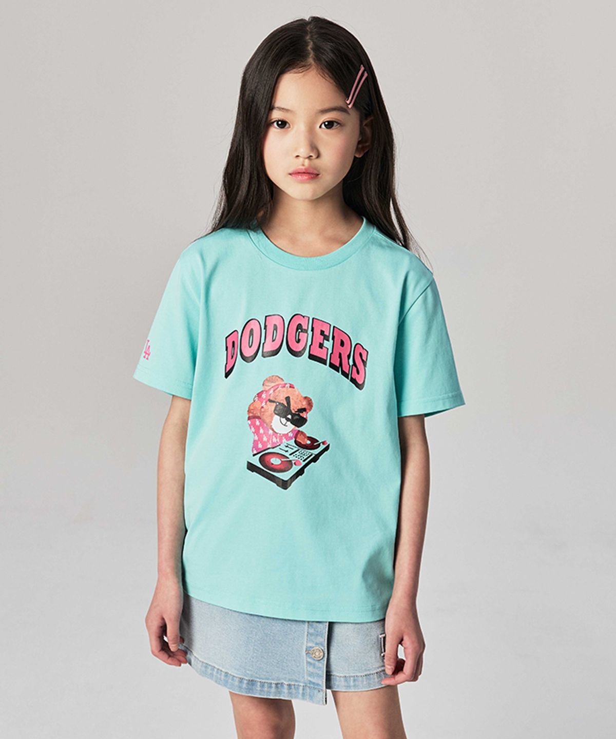 엠엘비 키즈(MLB KIDS) 메가베어 그래픽 반팔 티셔츠 LA (Mint)