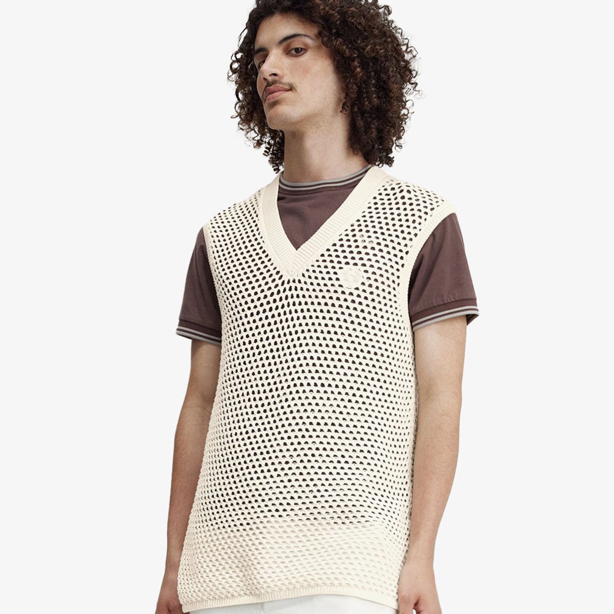 프레드페리(FRED PERRY) [Sharp] 레이스 브이넥 슬리브리스 니트(560) AFPM2417851-560