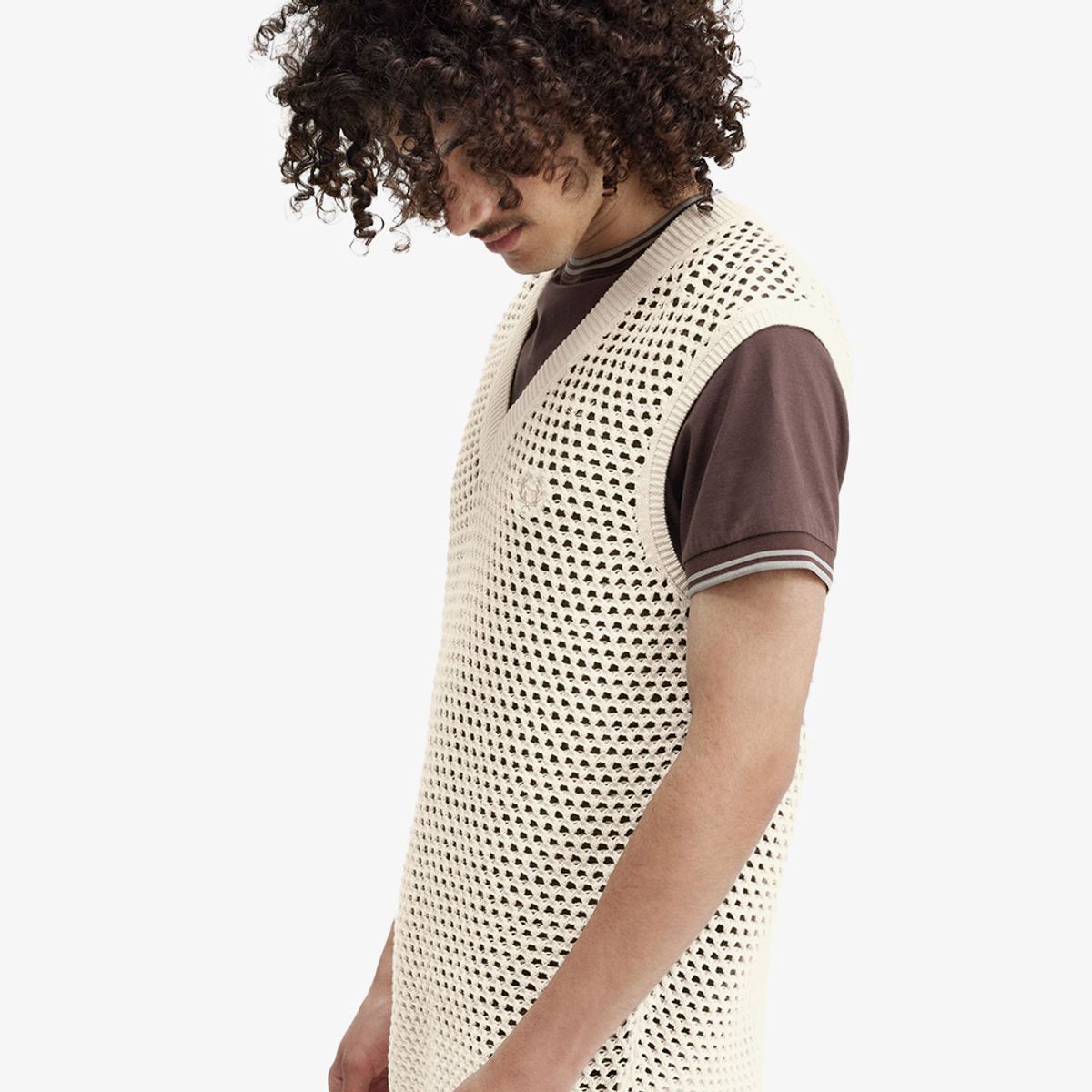 프레드페리(FRED PERRY) [Sharp] 레이스 브이넥 슬리브리스 니트(560) AFPM2417851-560