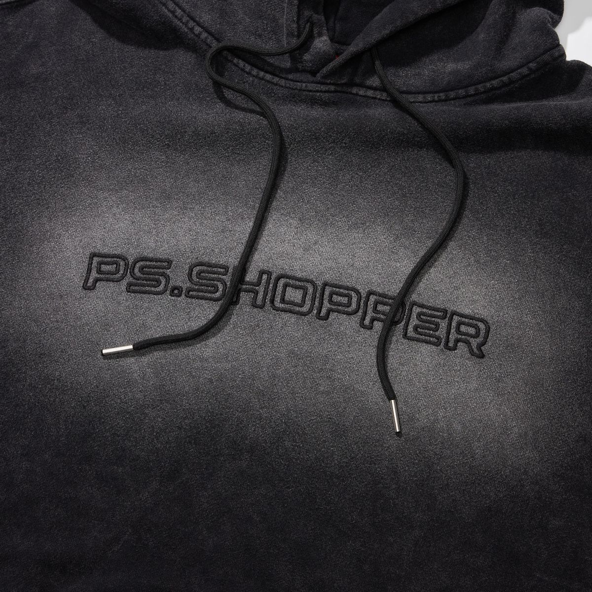 피에스쇼퍼(PSSHOPPER) 스톤워싱 고밀도 후드 [블랙]