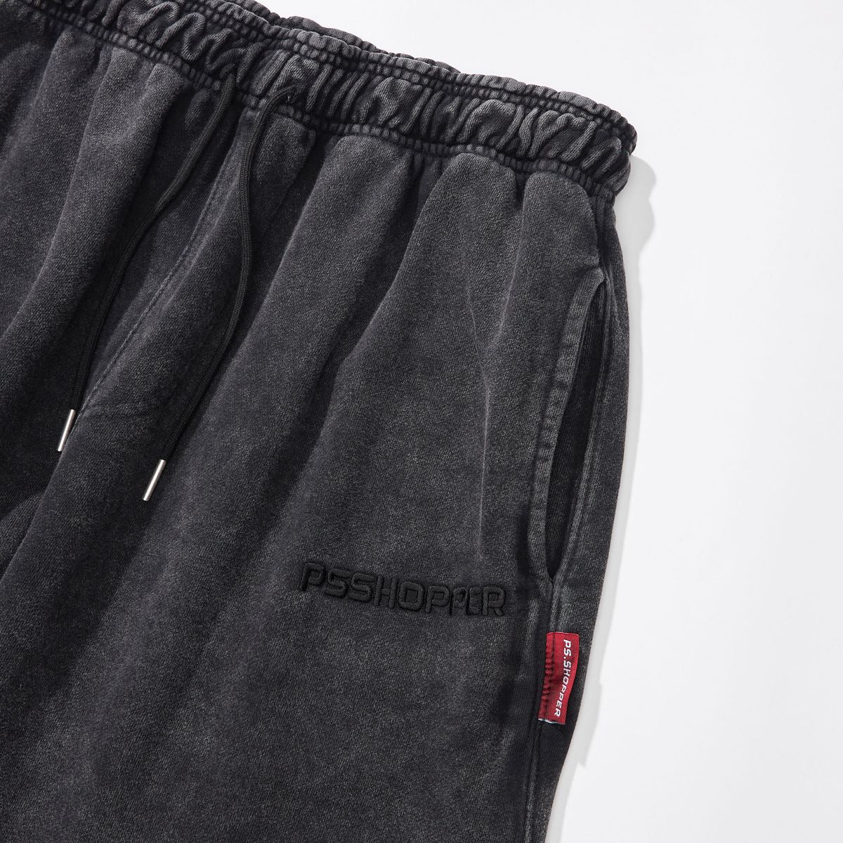 피에스쇼퍼(PSSHOPPER) 스톤워싱 고밀도 조거팬츠 [블랙]