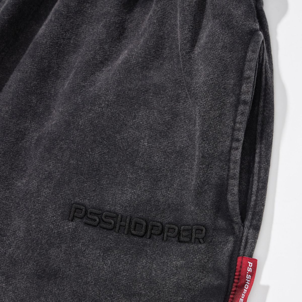 피에스쇼퍼(PSSHOPPER) 스톤워싱 고밀도 조거팬츠 [블랙]