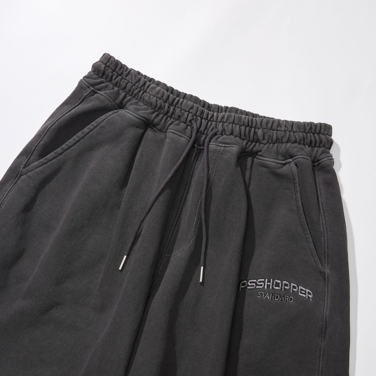 피에스쇼퍼(PSSHOPPER) [2 Pack] 오리지널 피그먼트 반팔 반바지 세트 [다크그레이]