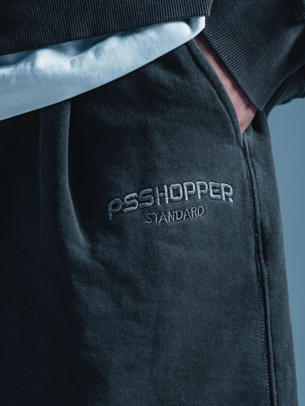 피에스쇼퍼(PSSHOPPER) 오리지널 피그먼트 워싱 쇼츠(반바지) [다크그레이]