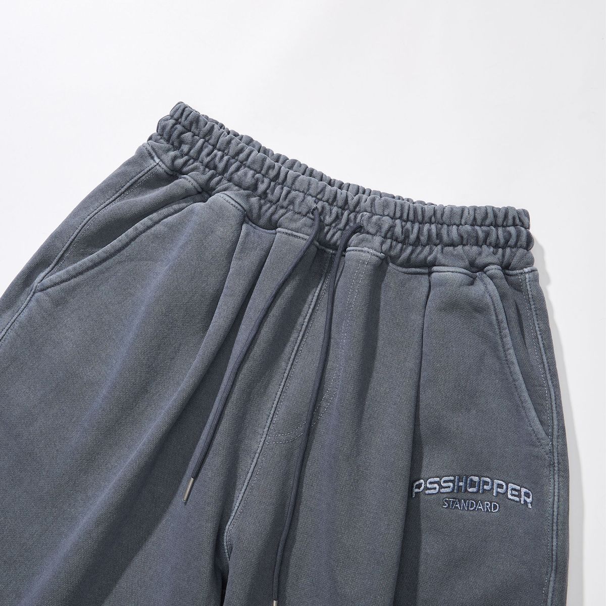 피에스쇼퍼(PSSHOPPER) [2 Pack] 오리지널 피그먼트 긴팔 반바지 세트 [다크네이비]