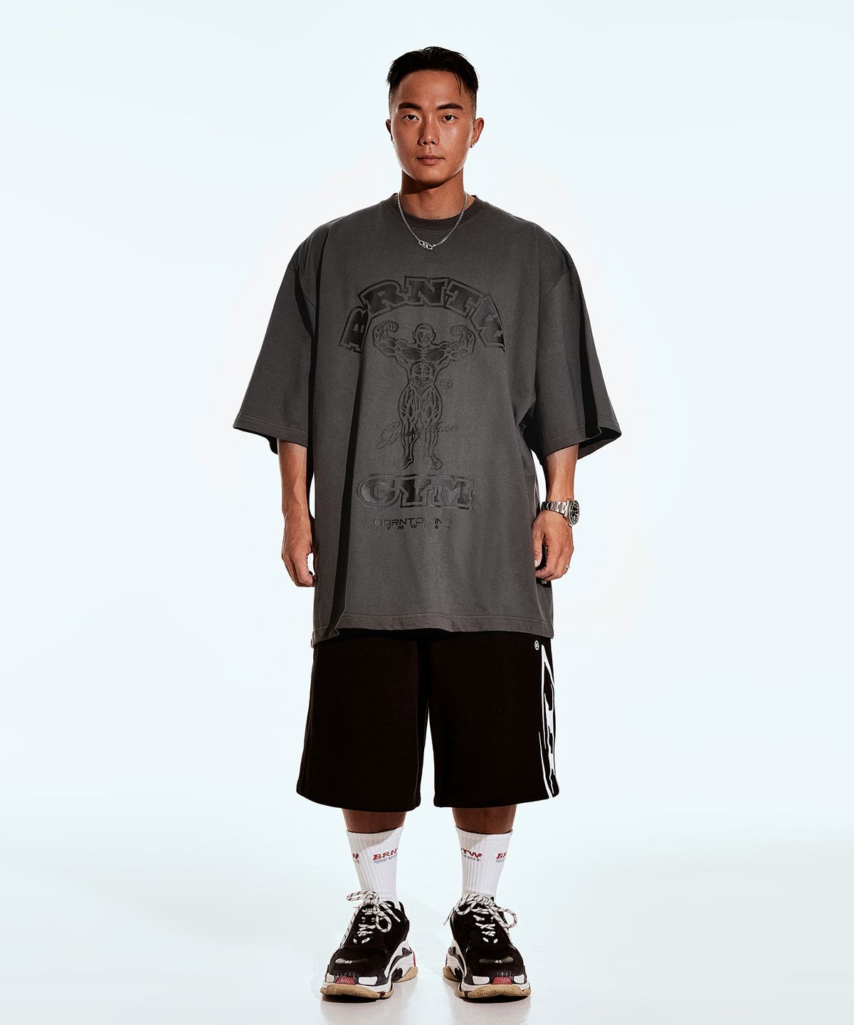 본투윈(BORN TO WIN) RAISEBORN OVER FIT T-SHIRTS [CHARCOAL]