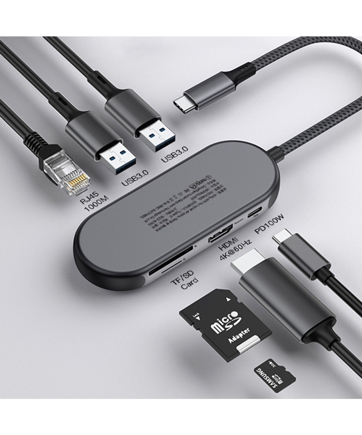 아이노비아(INOVIA) 7in1 HDMI 4K 60Hz 미러링 랜 멀티허브