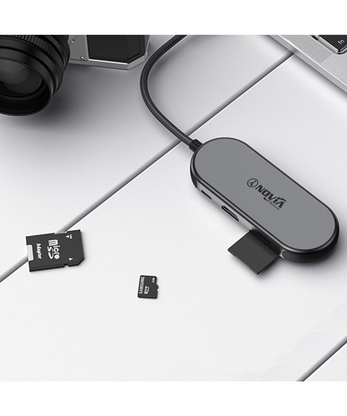아이노비아(INOVIA) 7in1 HDMI 4K 60Hz 미러링 랜 멀티허브
