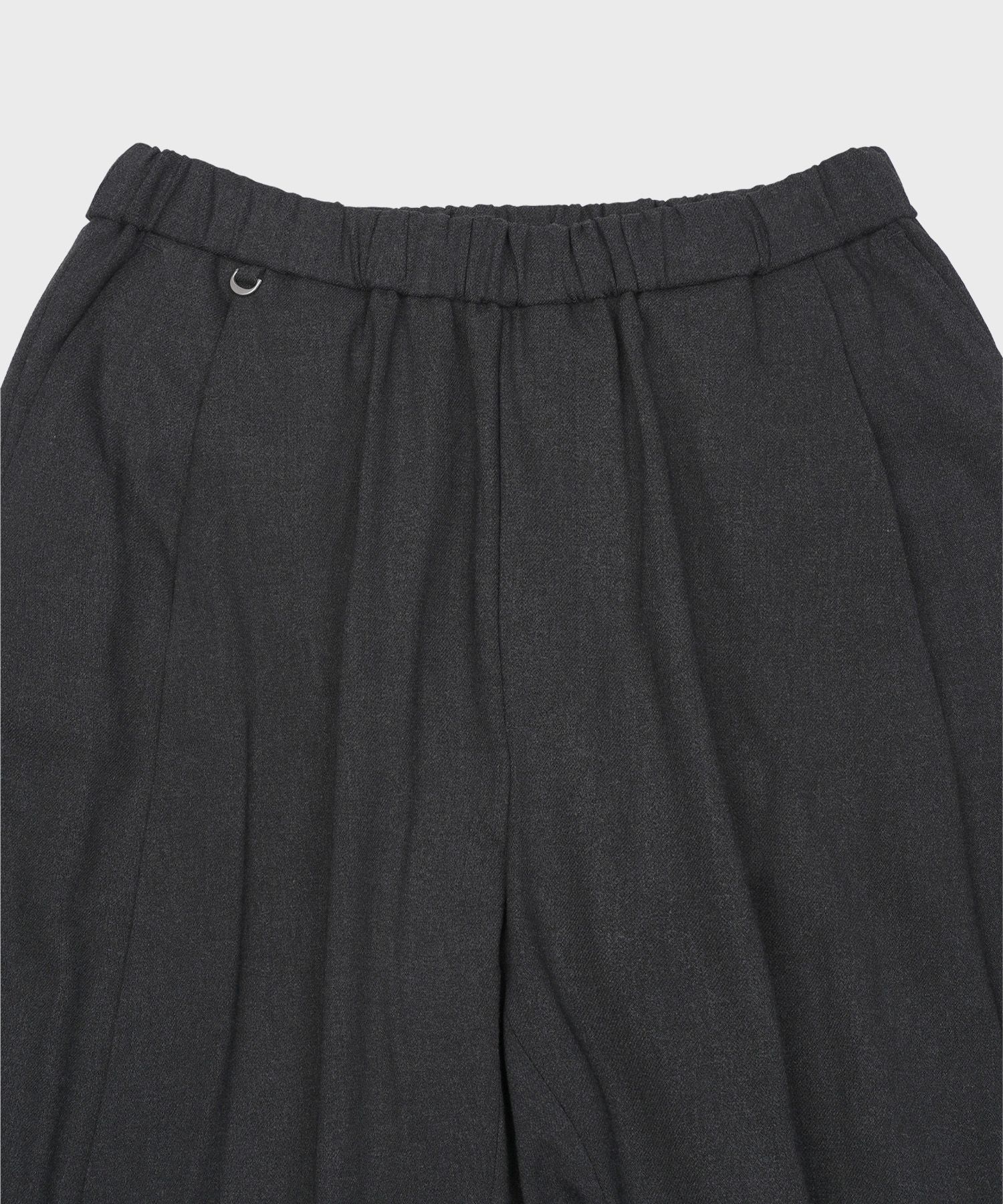 MUSINSA | LIEU HOMME Curved wide banding pants_Charcoal