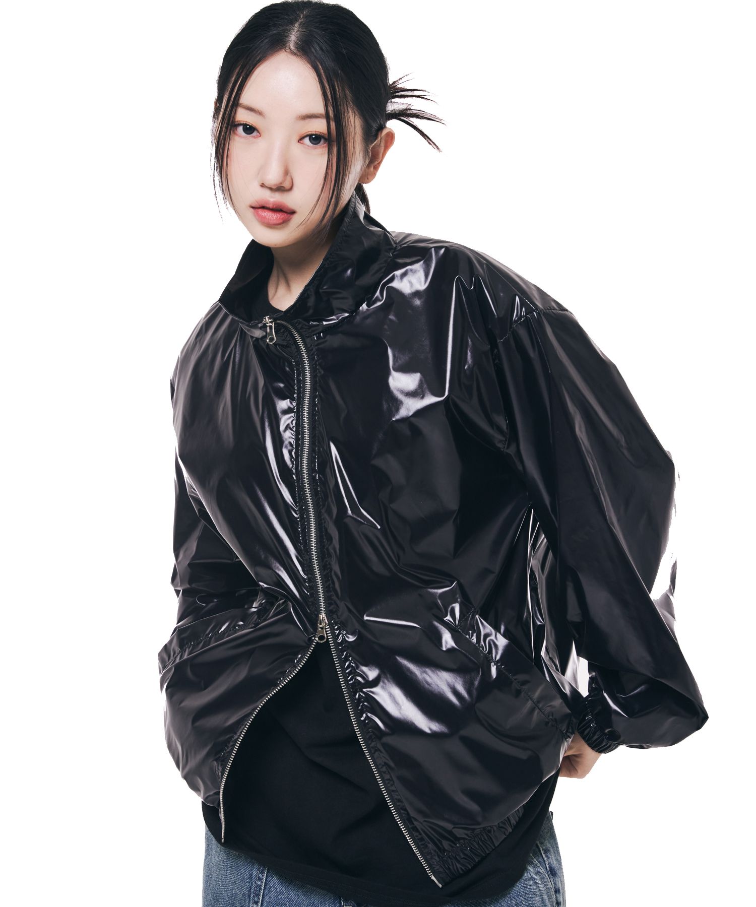 MUSINSA | GRAYBLVD Miel Glossy Windbreaker Jacket GJAJK62