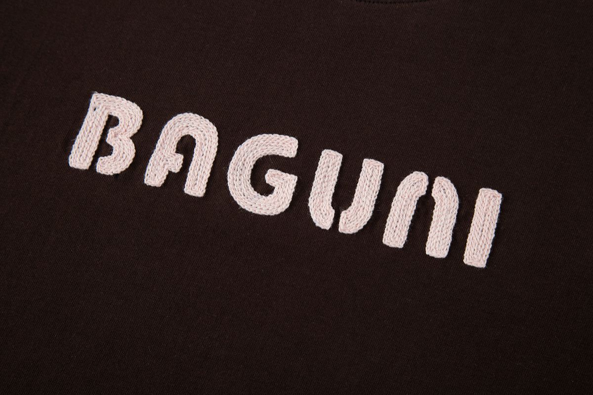 샐러드바구니(SALAD BAGUNI) Embroidered Crop T-shirt - brown pink