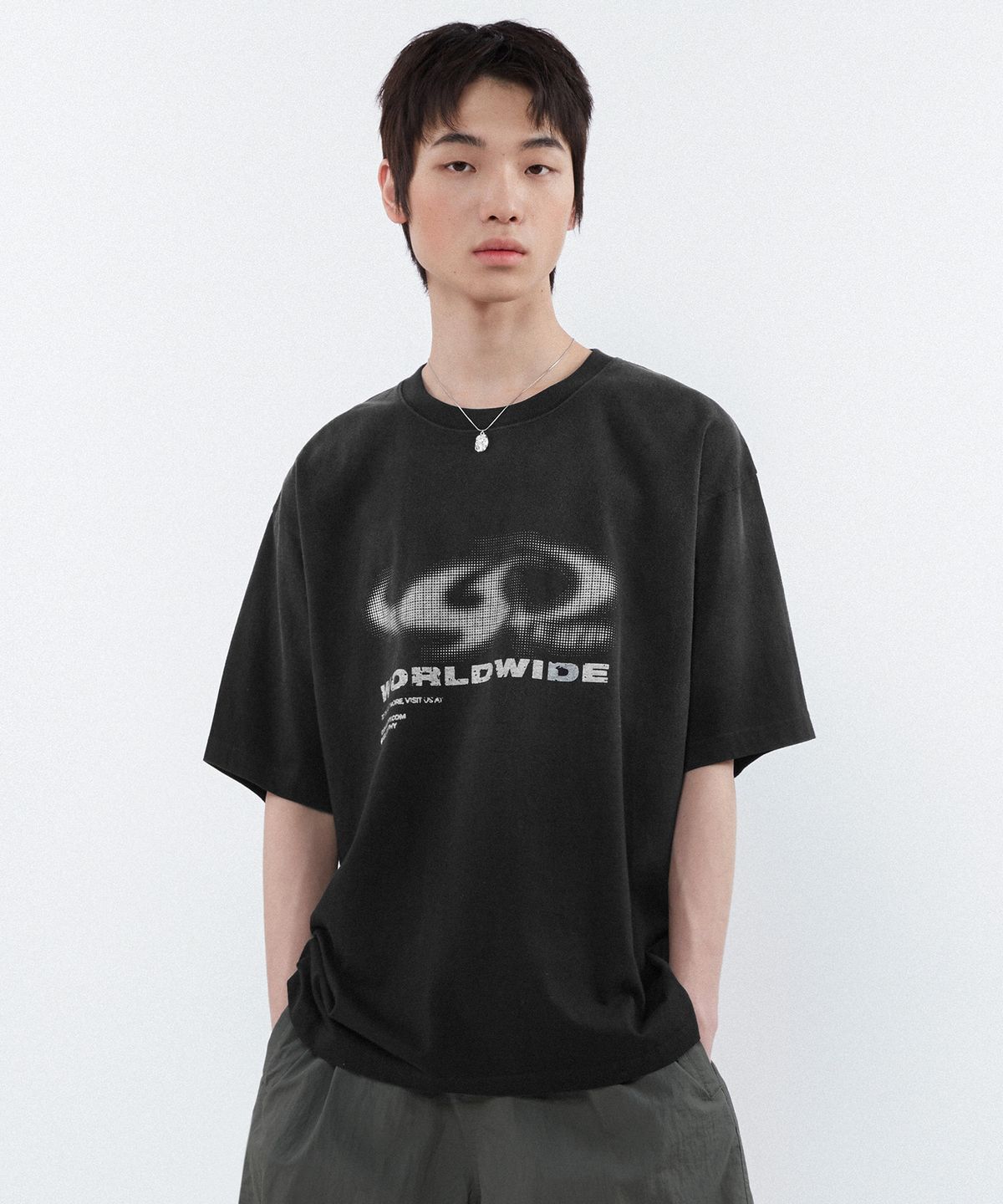 코드그라피(CGP) 워시드 ARC 로고 반팔 티셔츠_3COLOR