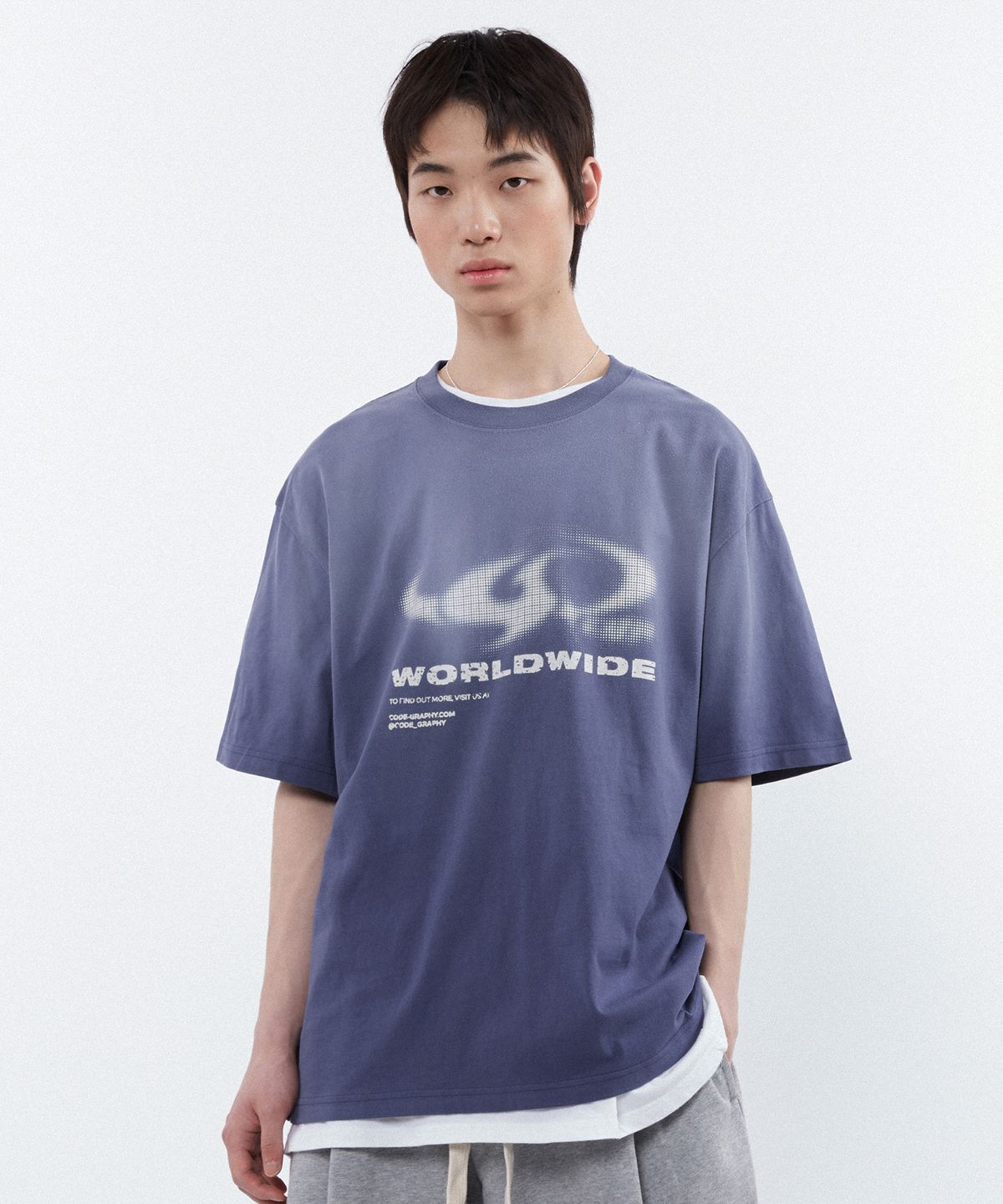 코드그라피(CGP) 워시드 ARC 로고 반팔 티셔츠_3COLOR