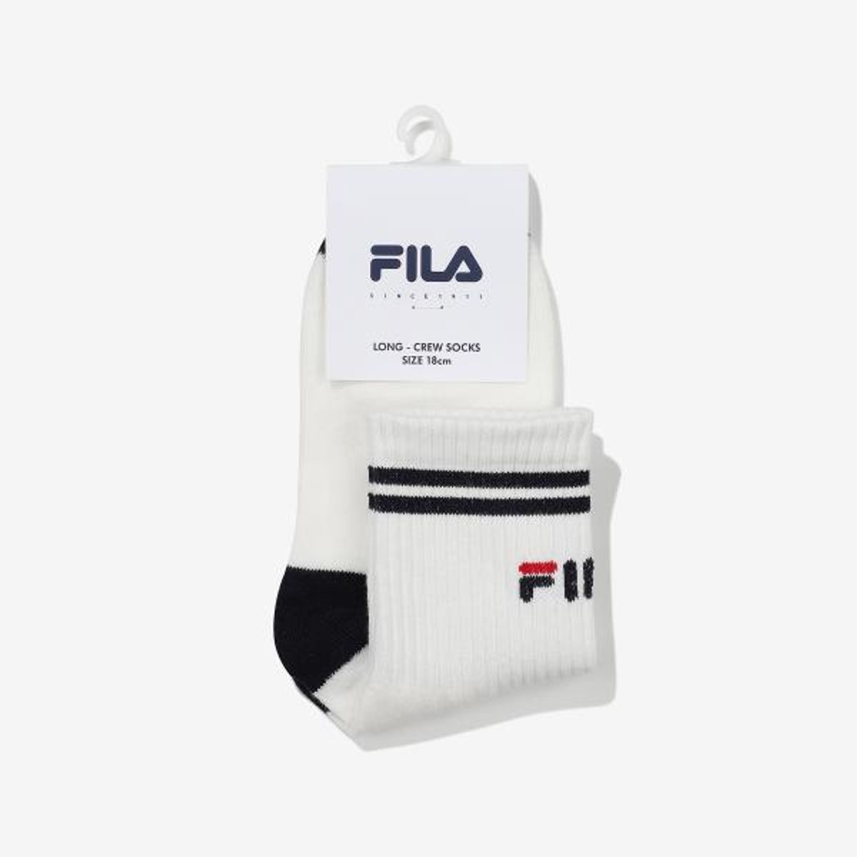 휠라 키즈(FILA KIDS) 리니어 로고 장목양말(FK3SCG1011XOWH)