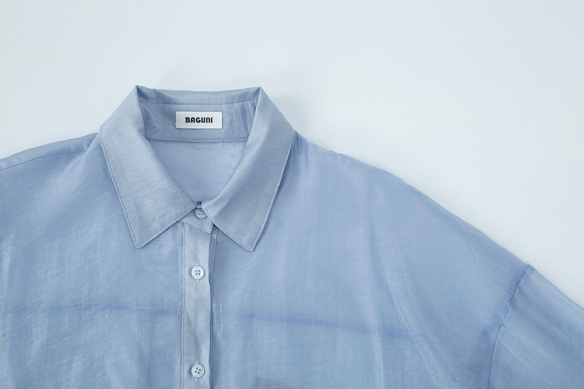 샐러드바구니(SALAD BAGUNI) Tencel Shimmer Shirt - light blue