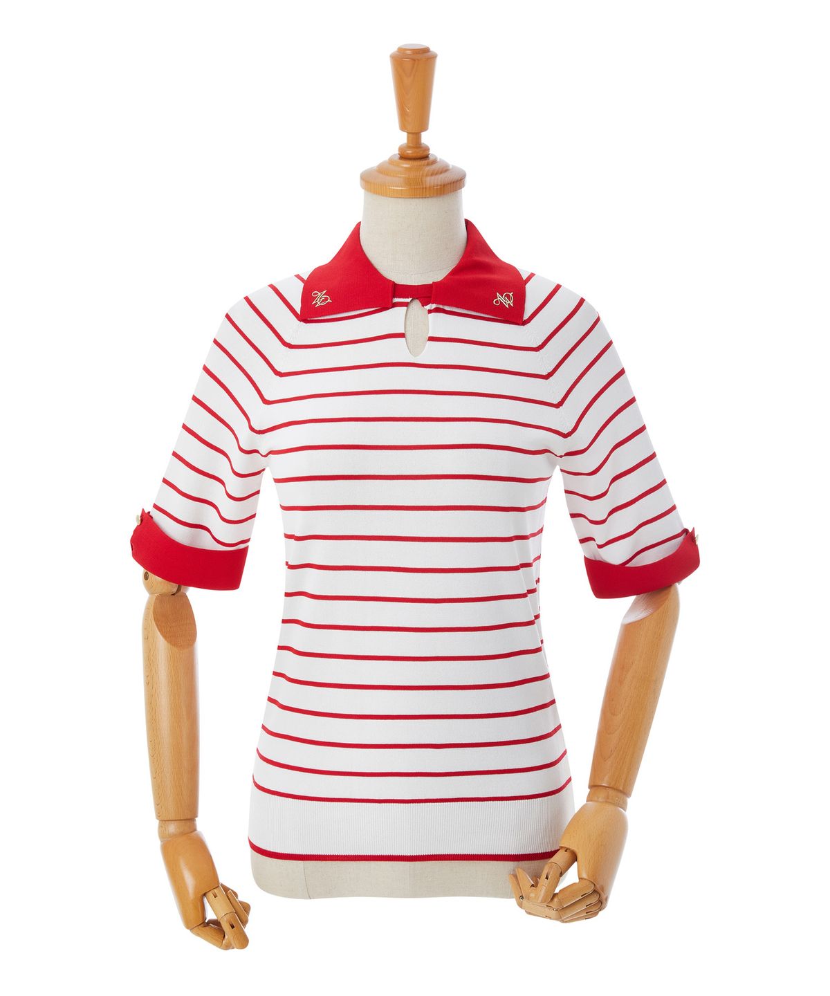 에이오더블유(AOW) SQUAR COLLAR STRIPE KNIT