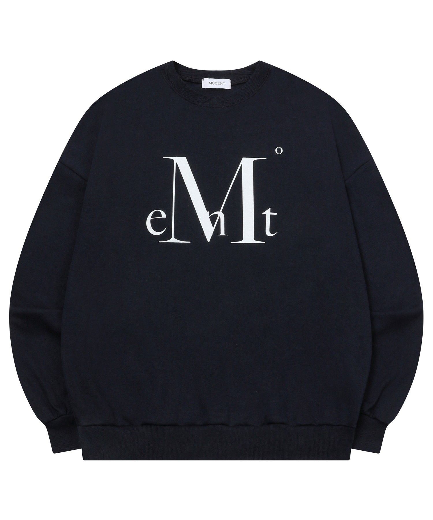 MUSINSA | MUCENT Big Logo Loose Fit Long Sleeve Man to Man