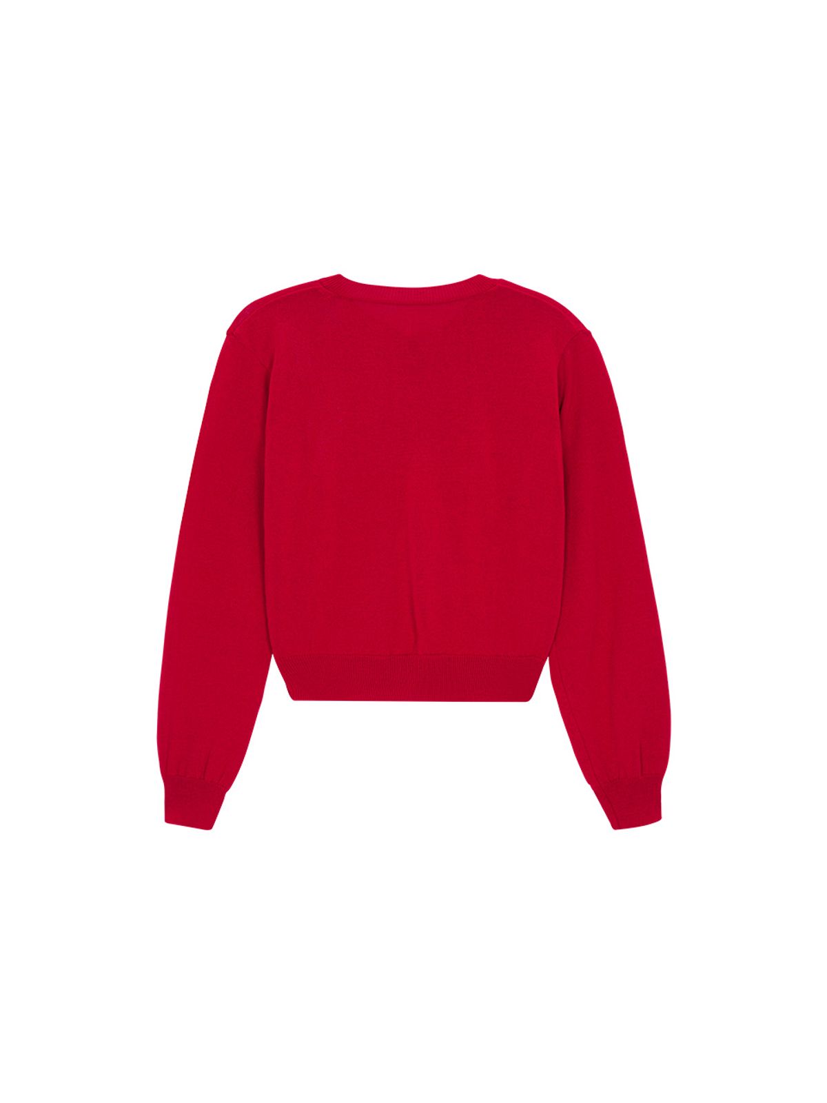 샐러드바구니(SALAD BAGUNI) Crop Top Cardigan Setup - red